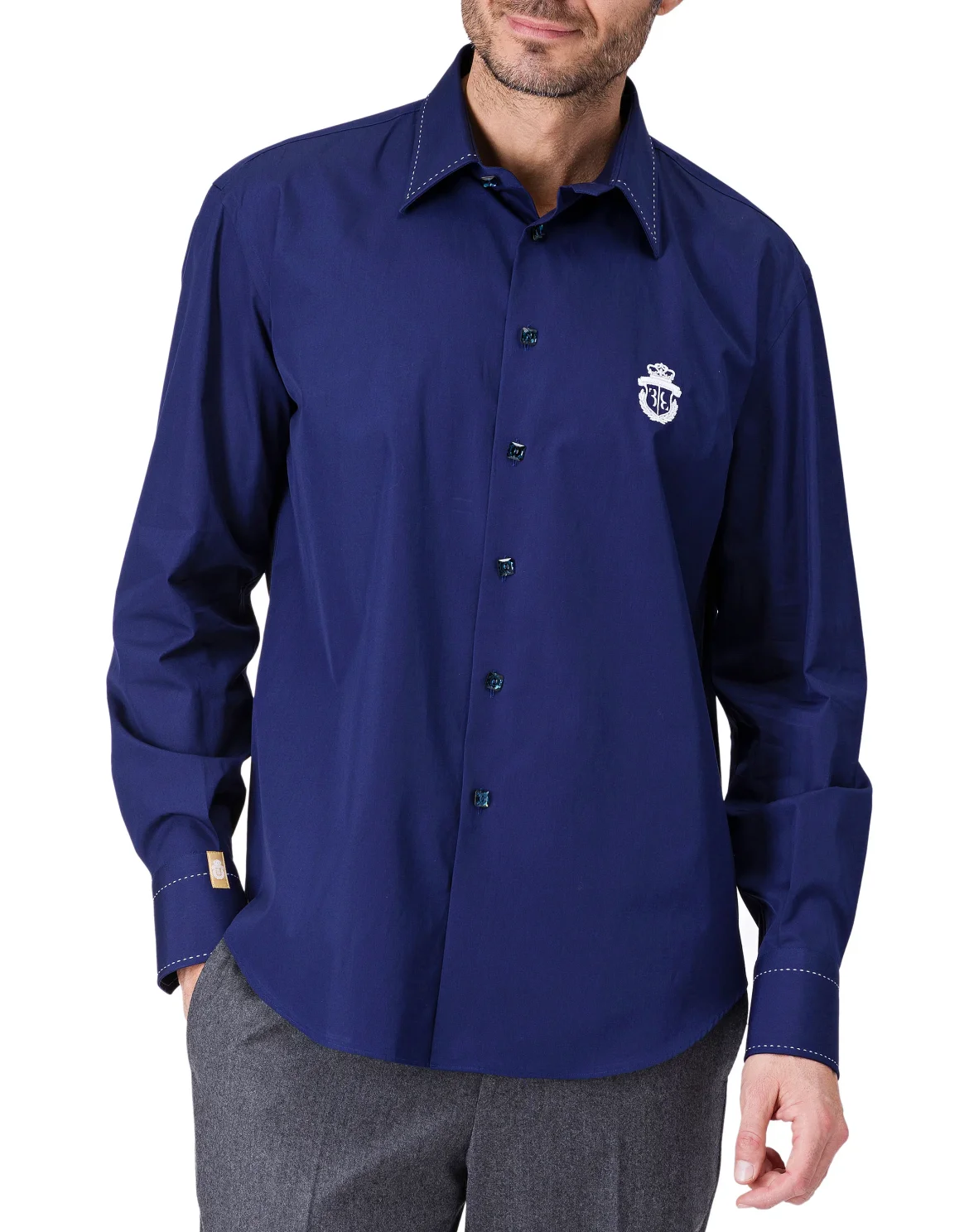 Shirt Gold Cut LS "Ander", цвет: Синий