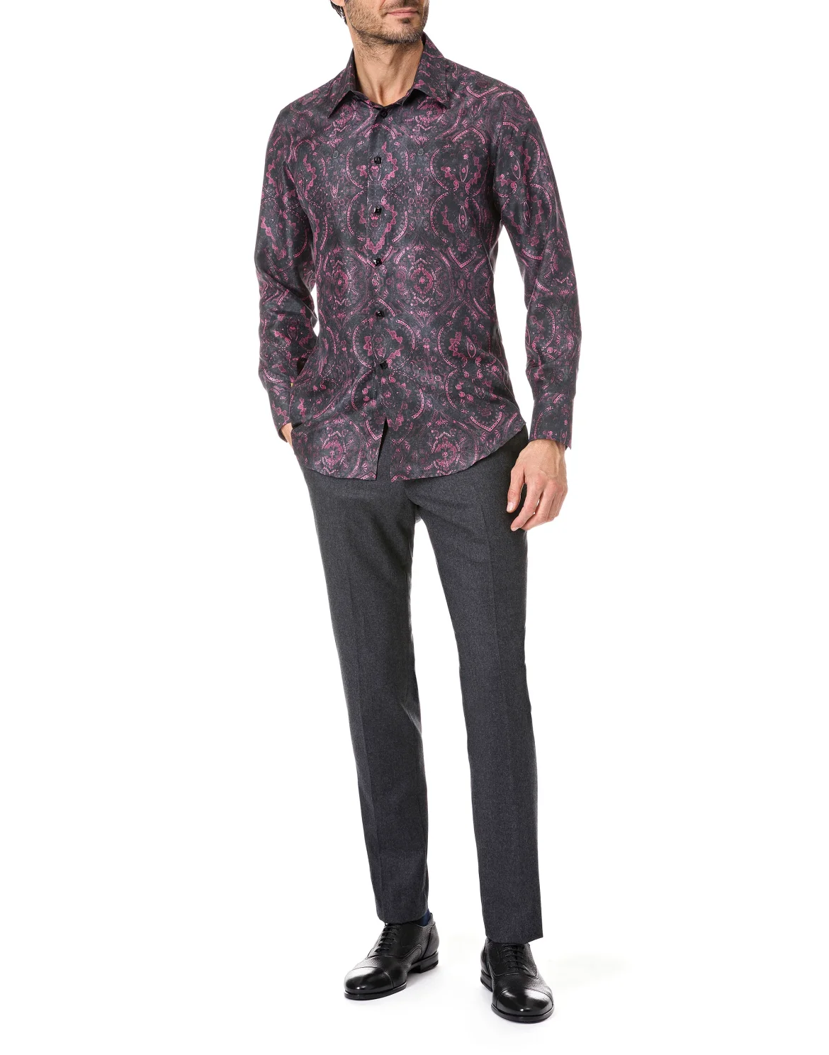 Shirt Silver Cut LS "Thiago", цвет: Черный