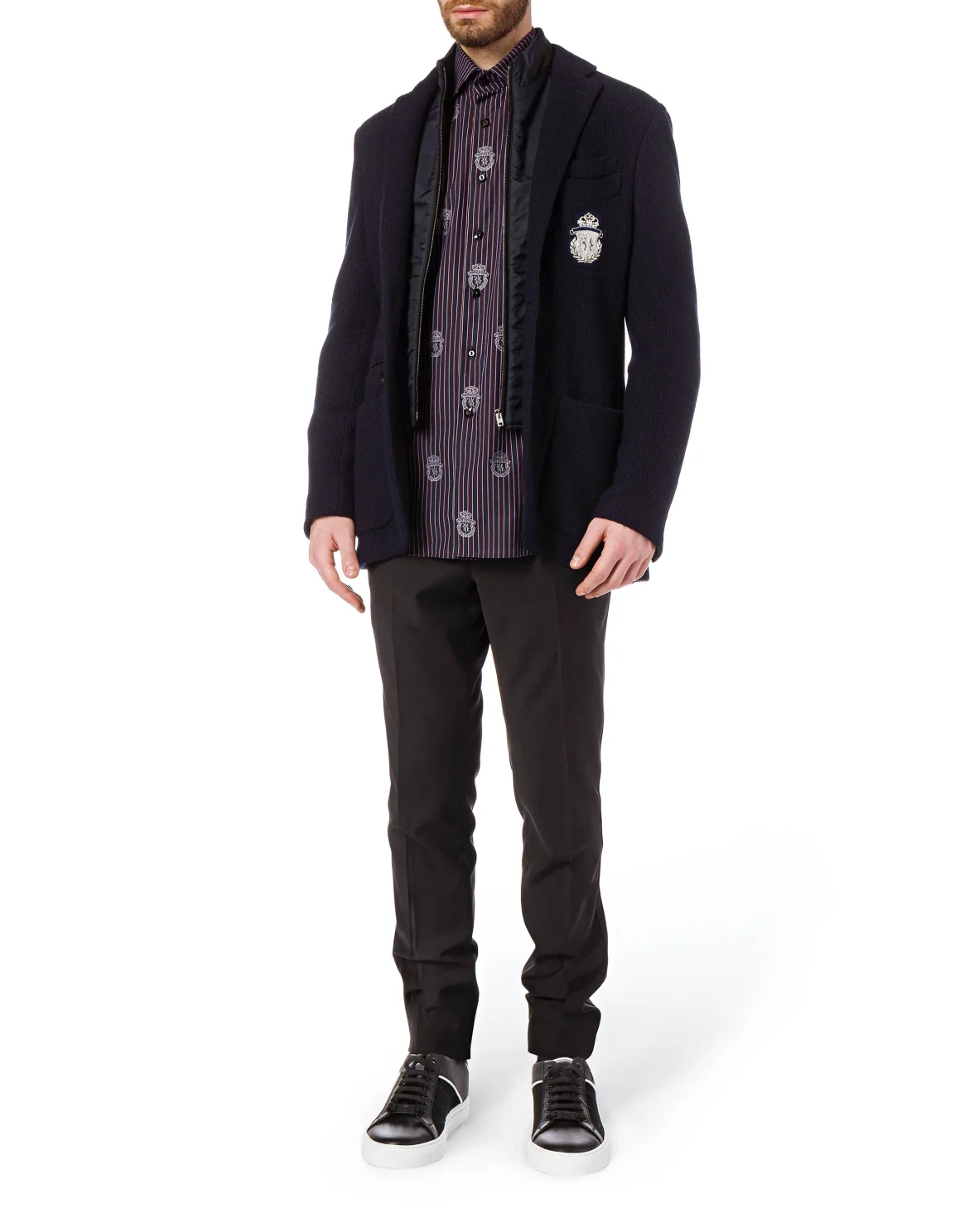 Shirt Silver Cut LS "David", цвет: Черный