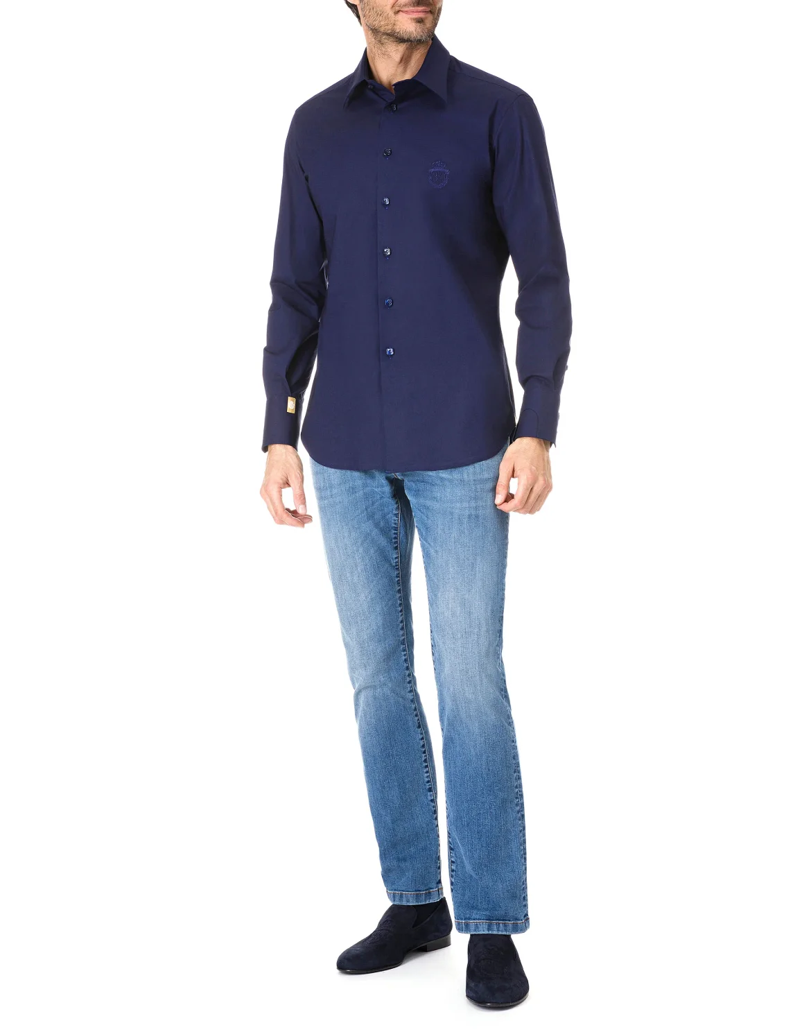 Shirt Silver Cut LS "Chistopher", цвет: Синий