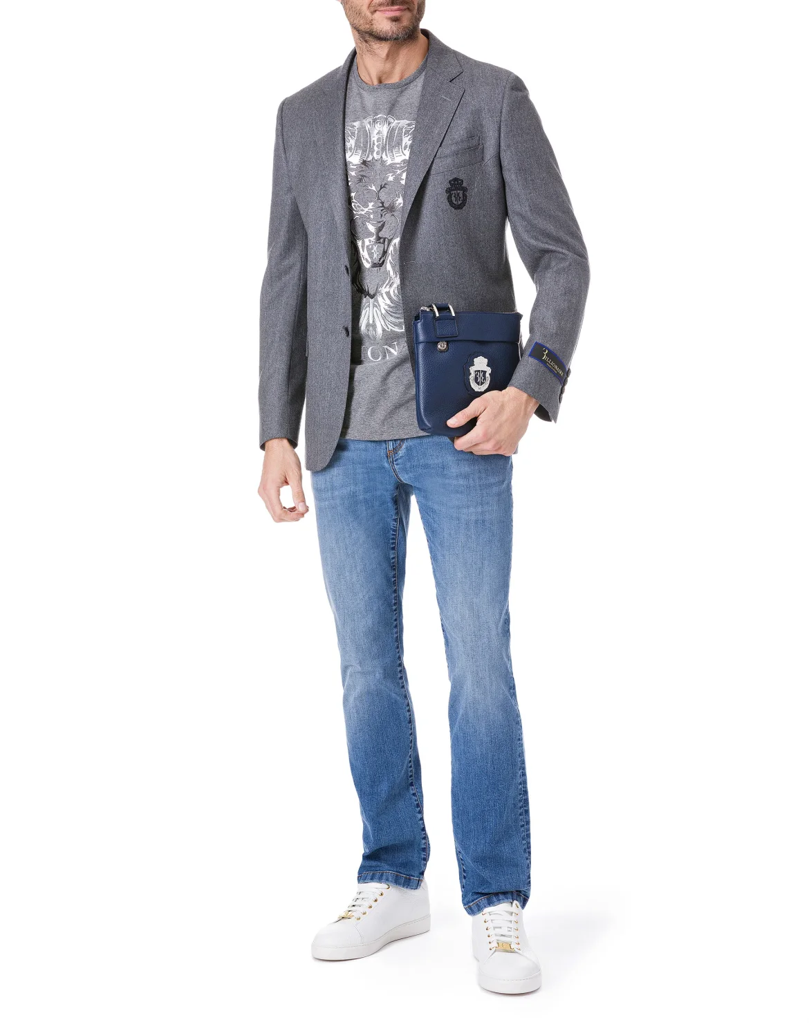 T-shirt Round Neck SS "Leonard", цвет: Серый