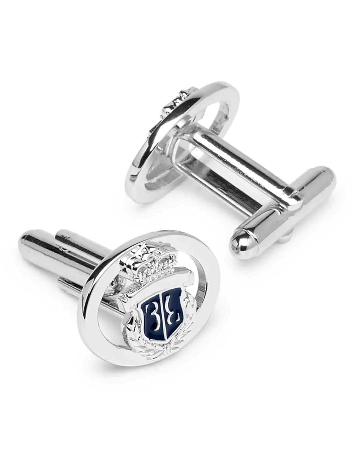 metal cufflinks Crest, цвет: Синий