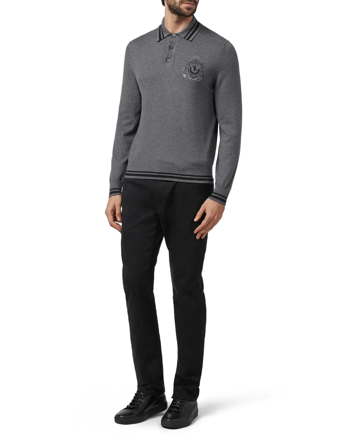 Pullover Polo-Neck LS Crest, цвет: Серый