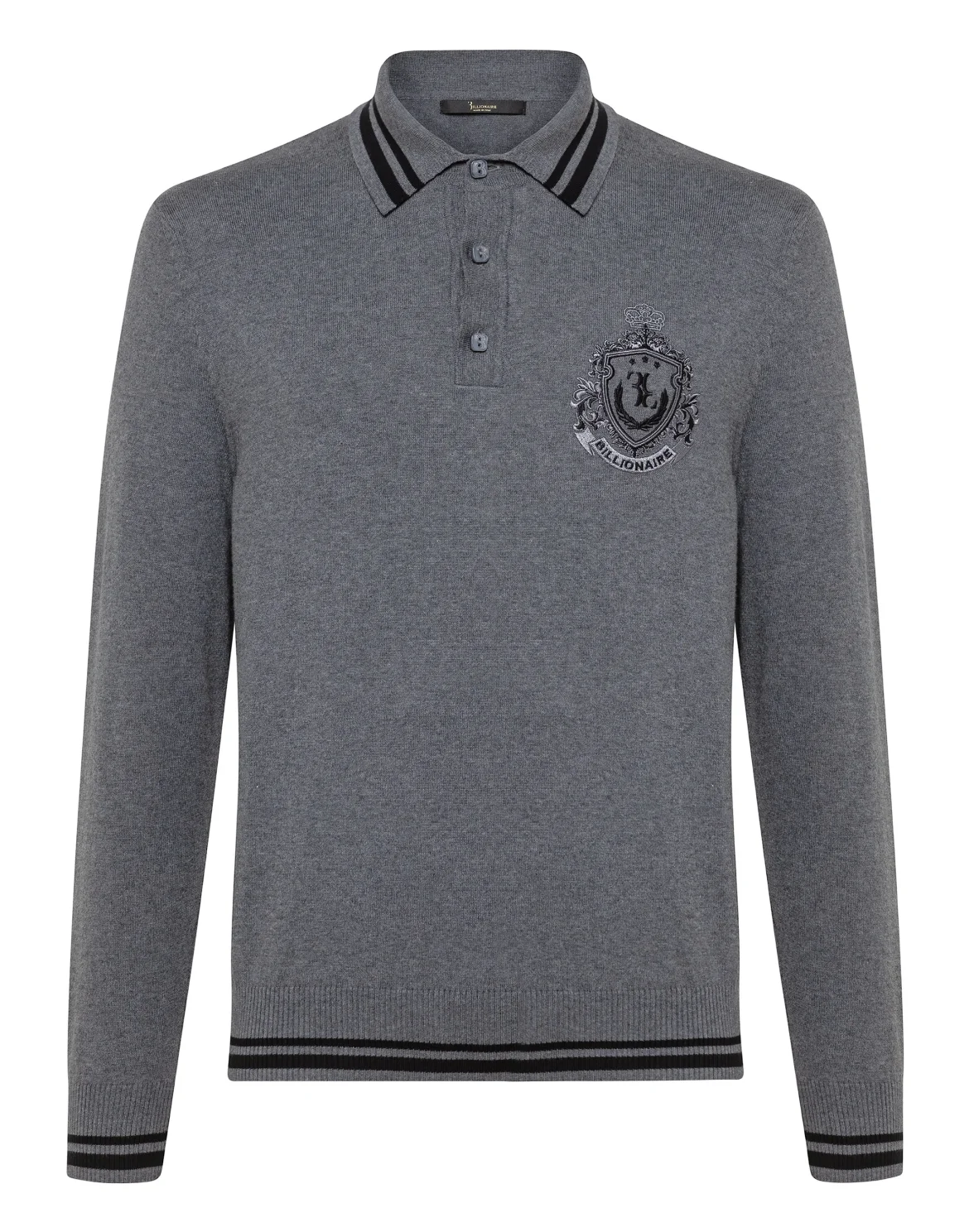 Pullover Polo-Neck LS Crest, цвет: Серый