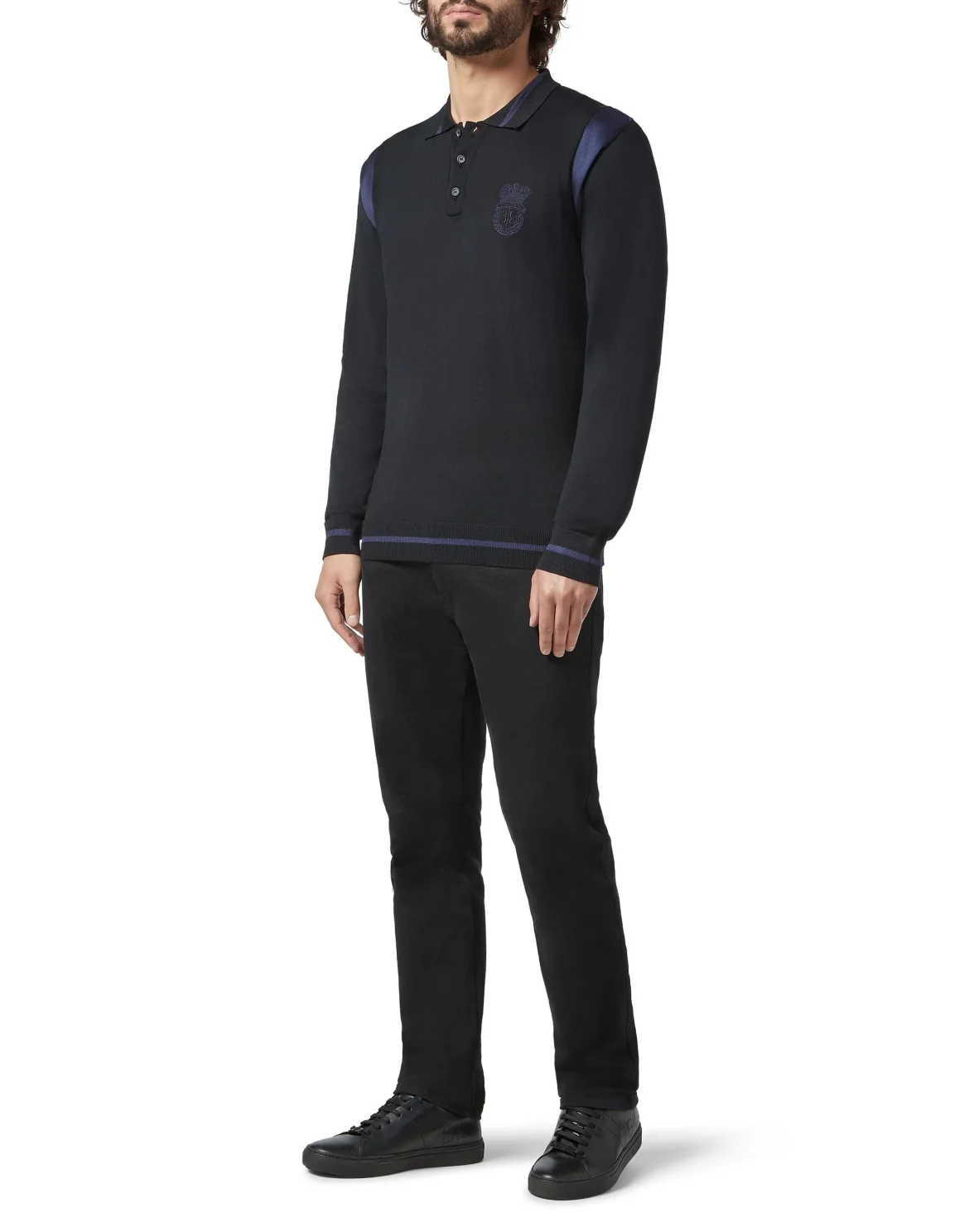Pullover Polo-Neck LS Crest, цвет: Черный