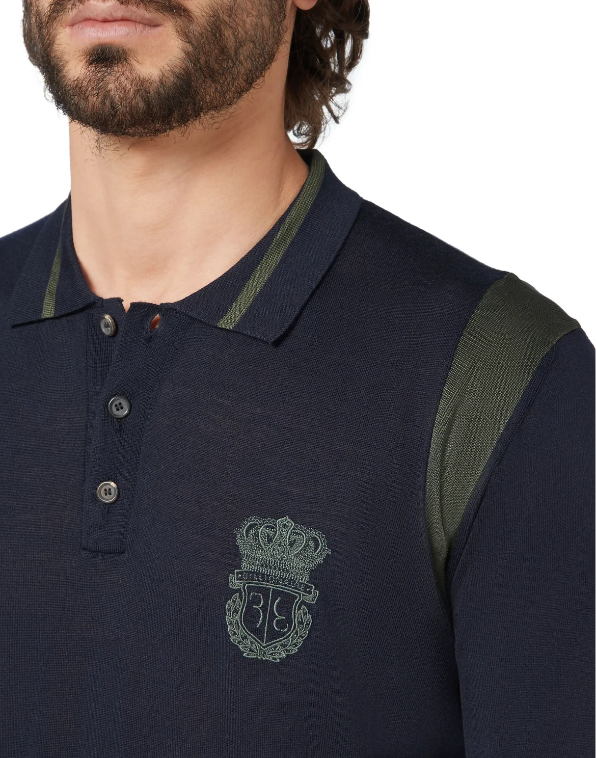 Pullover Polo-Neck LS Crest, цвет: Синий