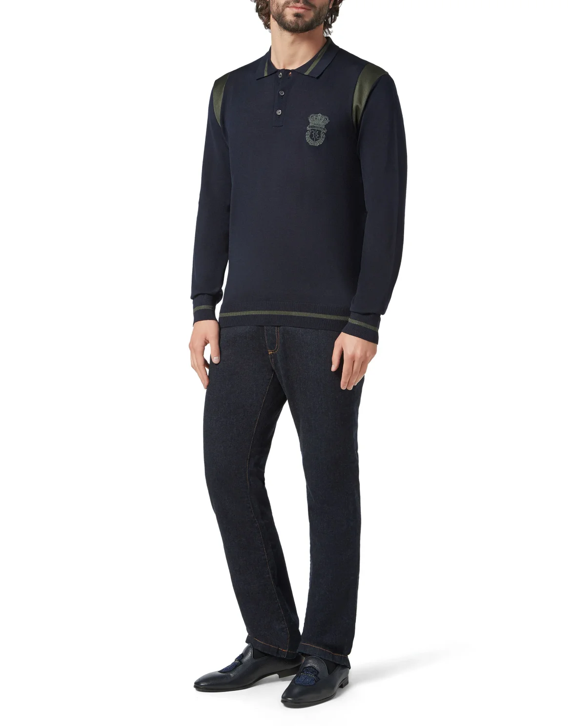 Pullover Polo-Neck LS Crest, цвет: Синий