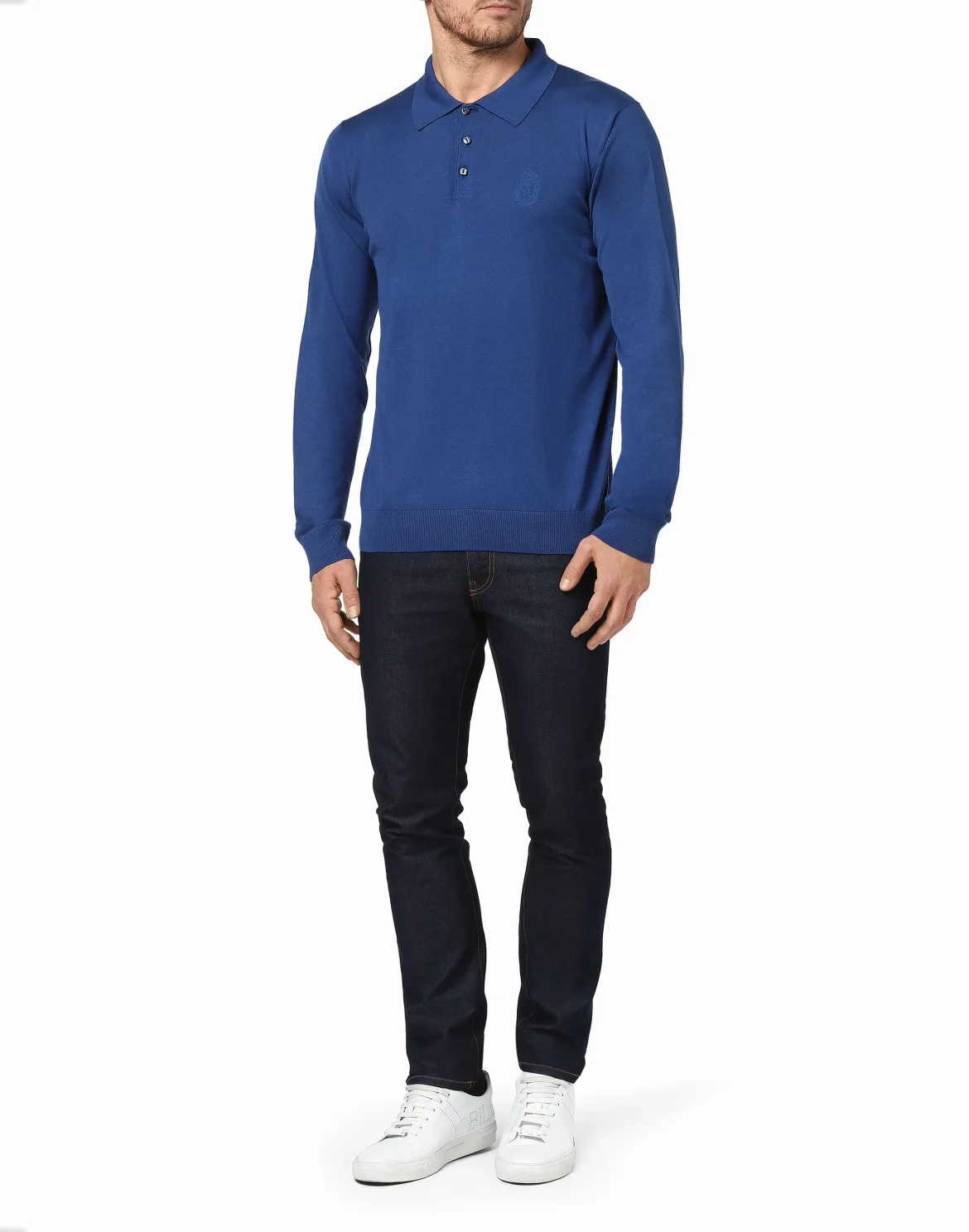 Pullover Polo-Neck LS Crest, цвет: Синий