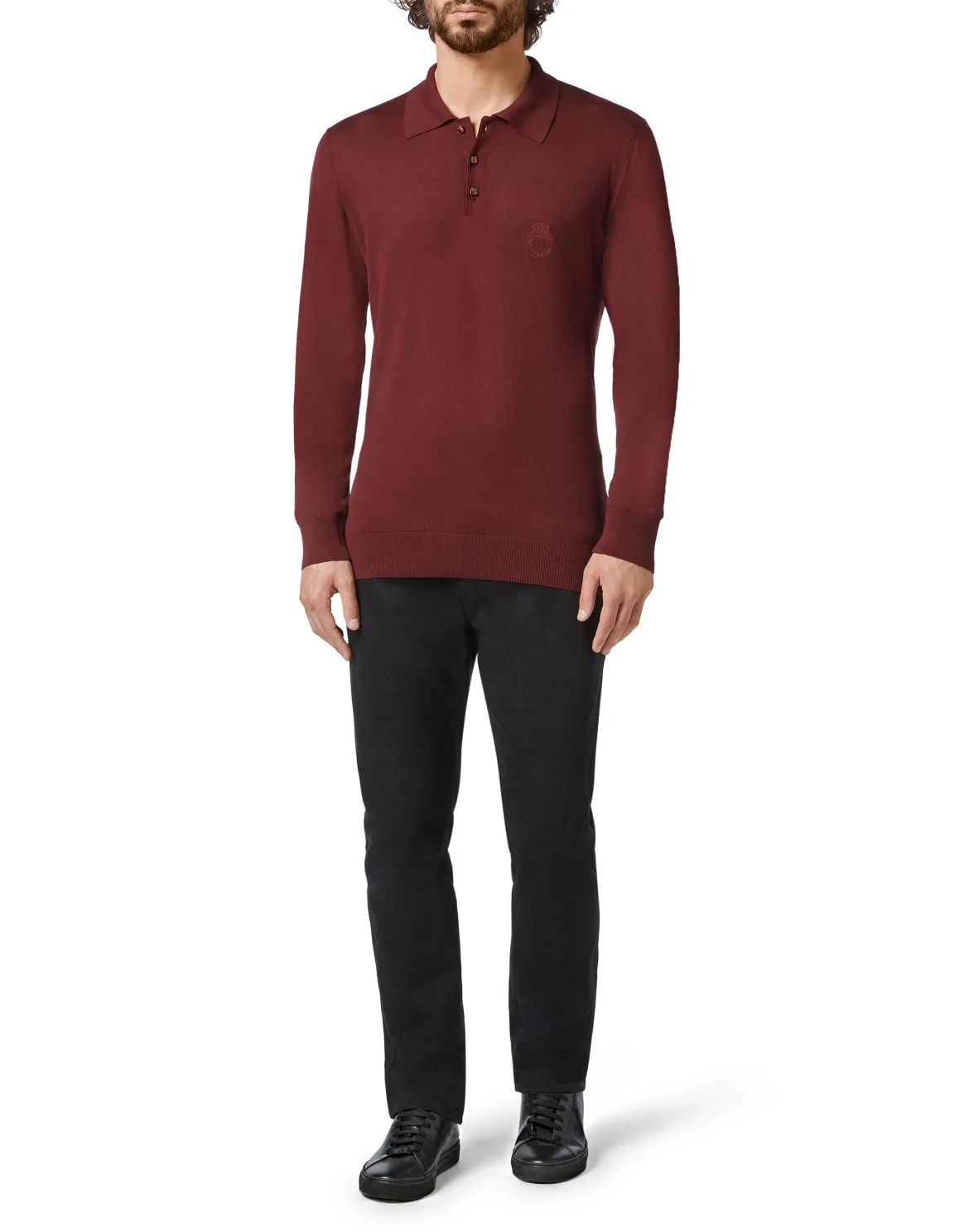 Pullover Polo-Neck LS Crest, цвет: Красный