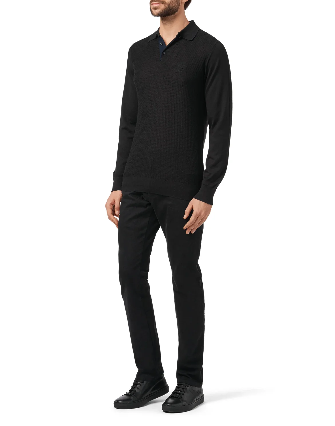 Pullover Polo-Neck LS Crest, цвет: Черный