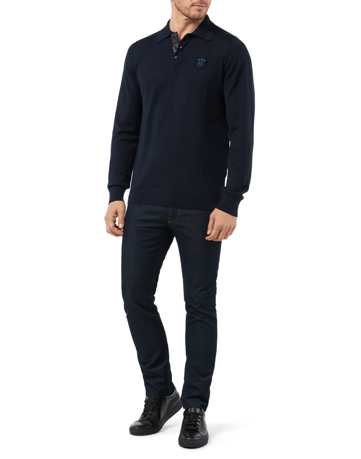 Pullover Polo-Neck LS Crest, цвет: Синий