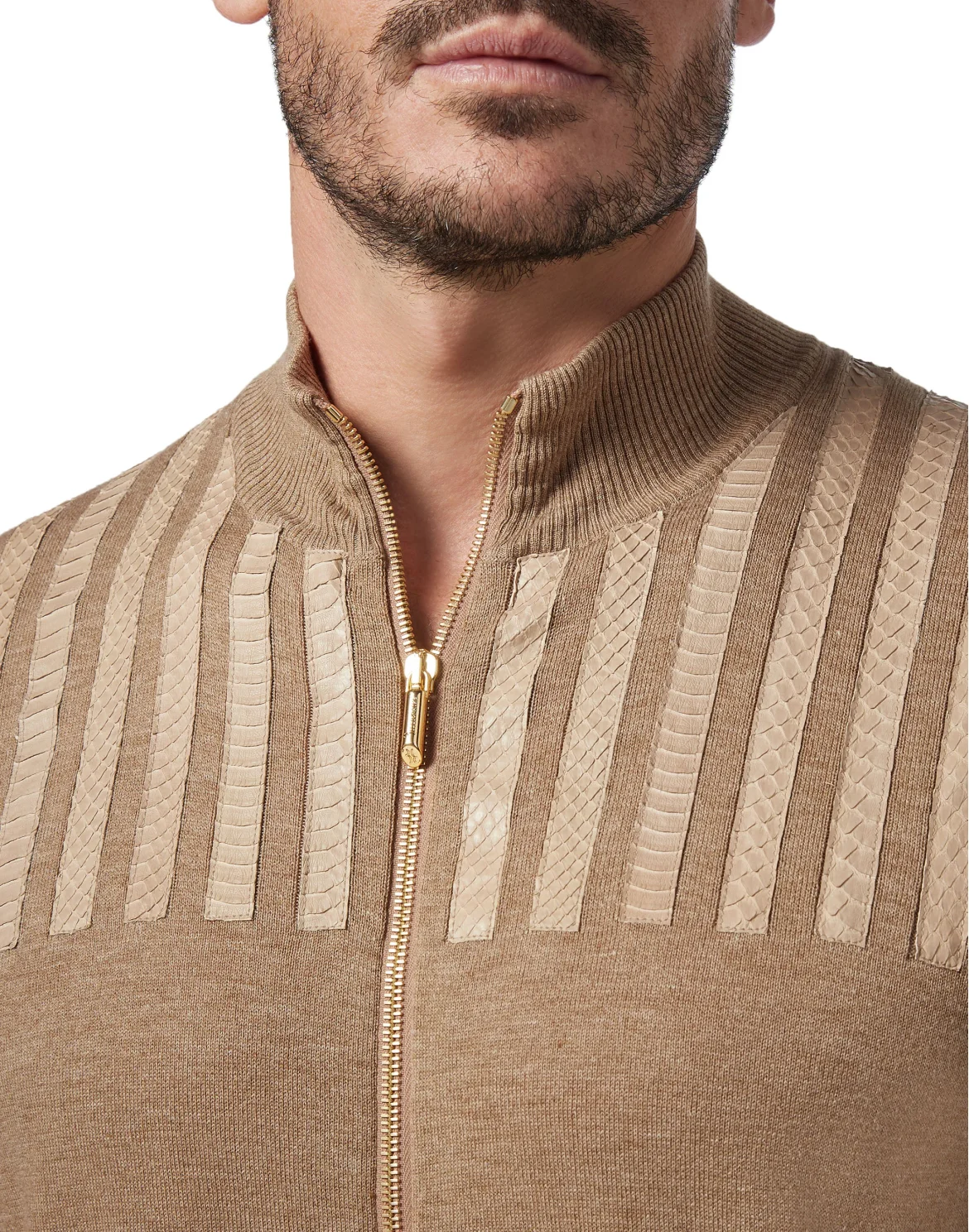 Pullover full zip Luxury, цвет: Бежевый