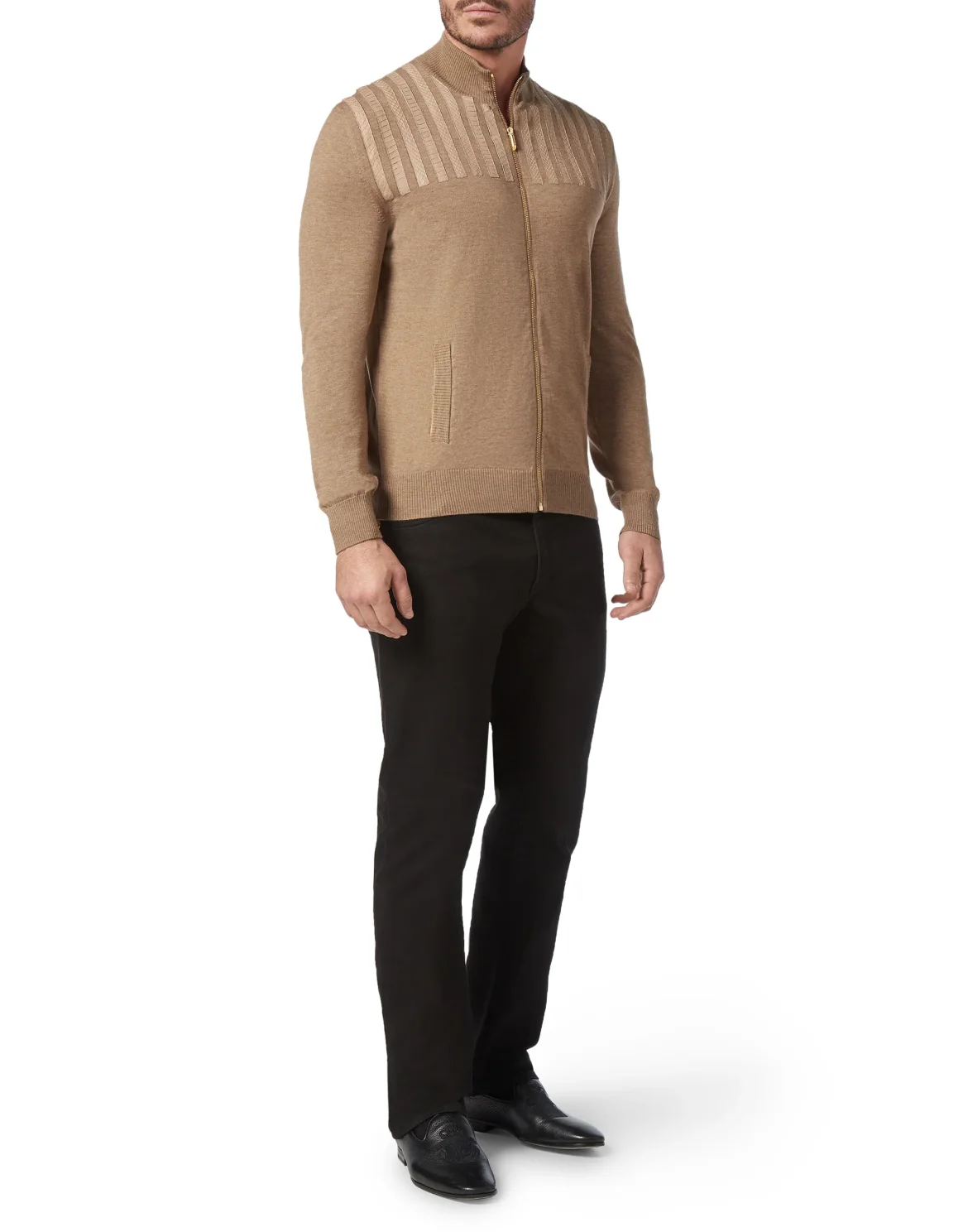 Pullover full zip Luxury, цвет: Бежевый