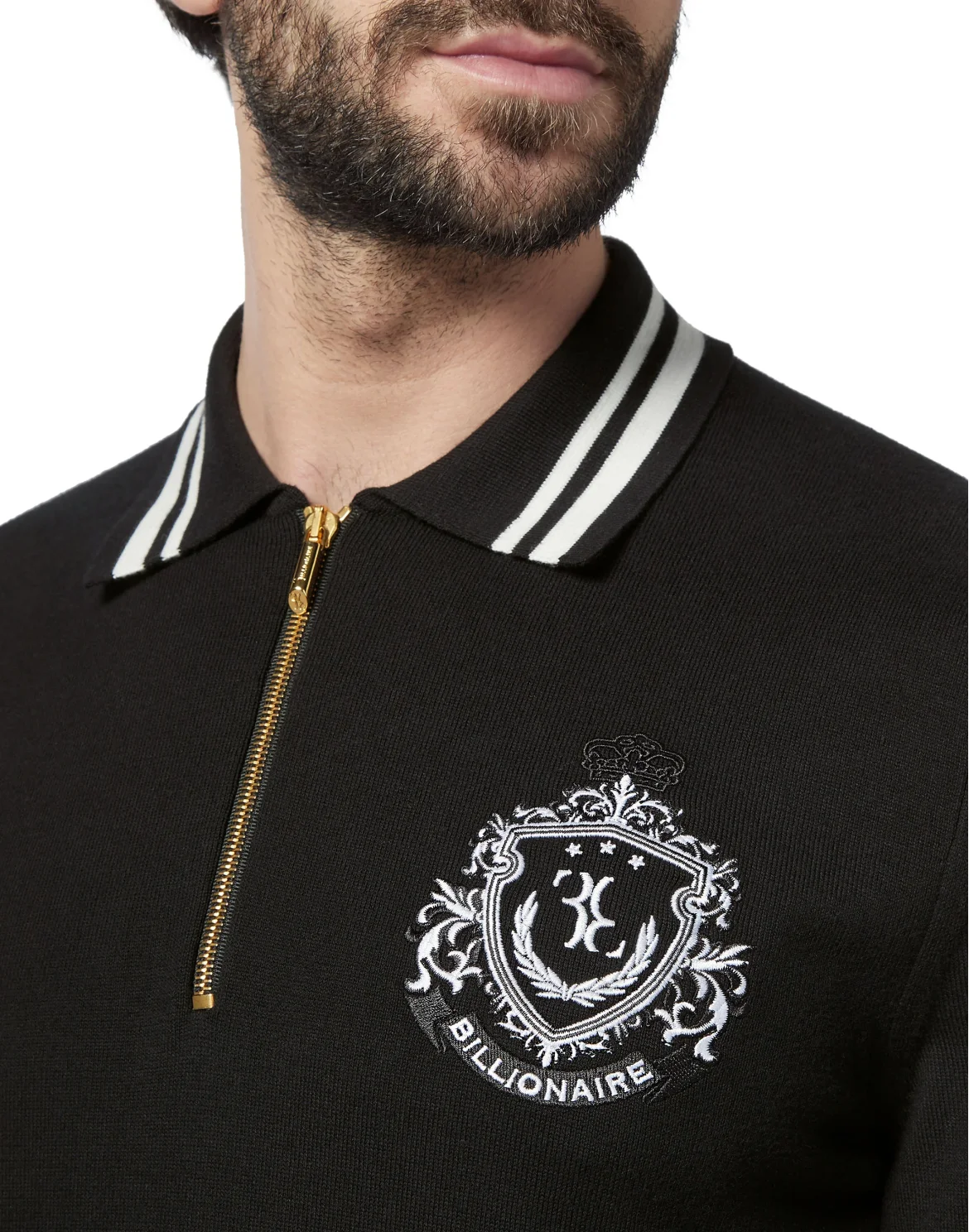 Pullover zip mock Crest, цвет: Черный
