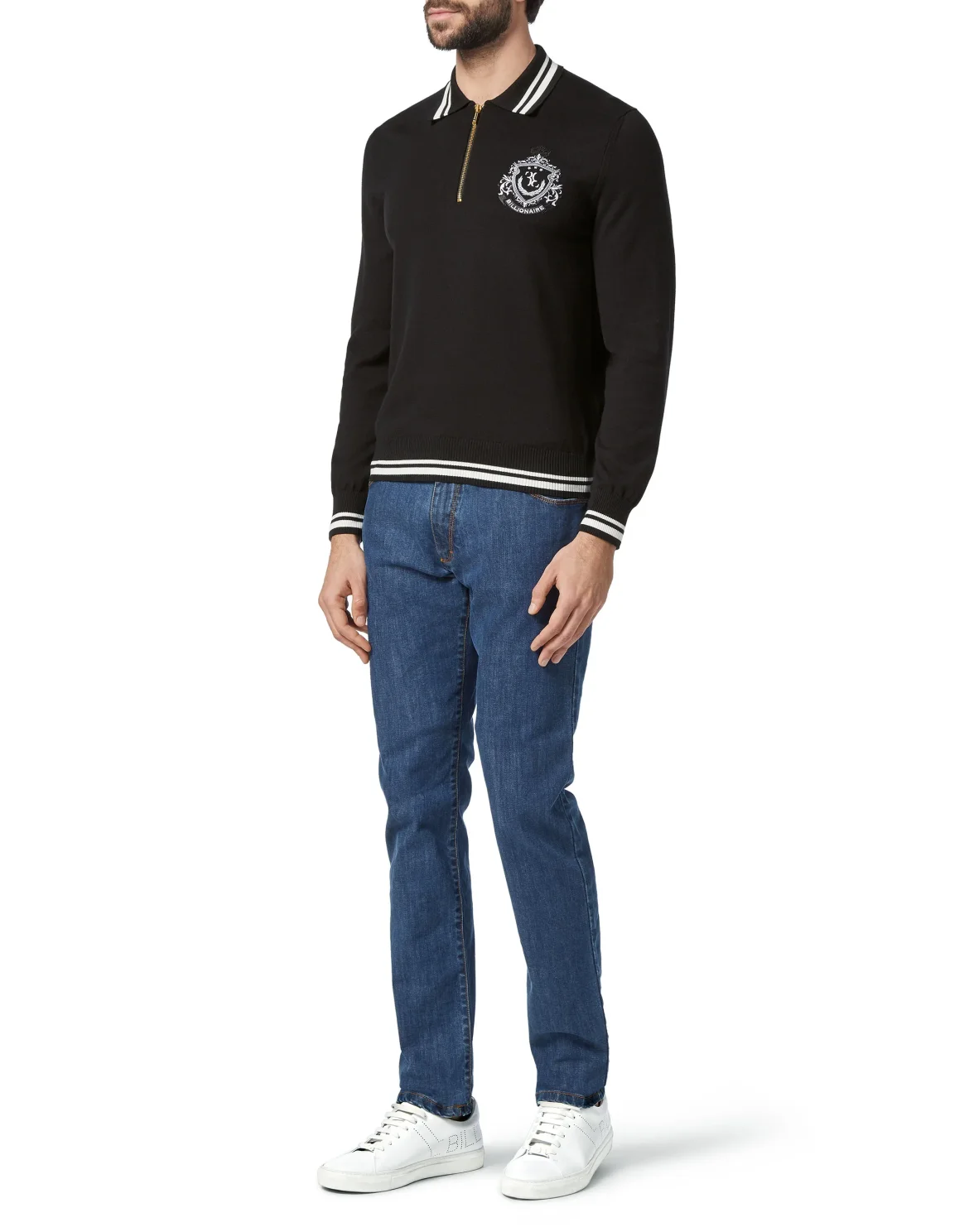 Pullover zip mock Crest, цвет: Черный