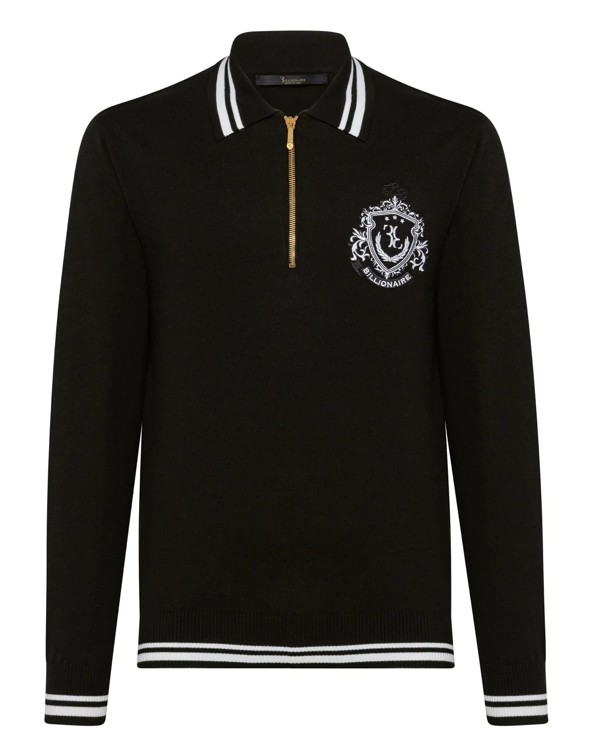 Pullover zip mock Crest, цвет: Черный