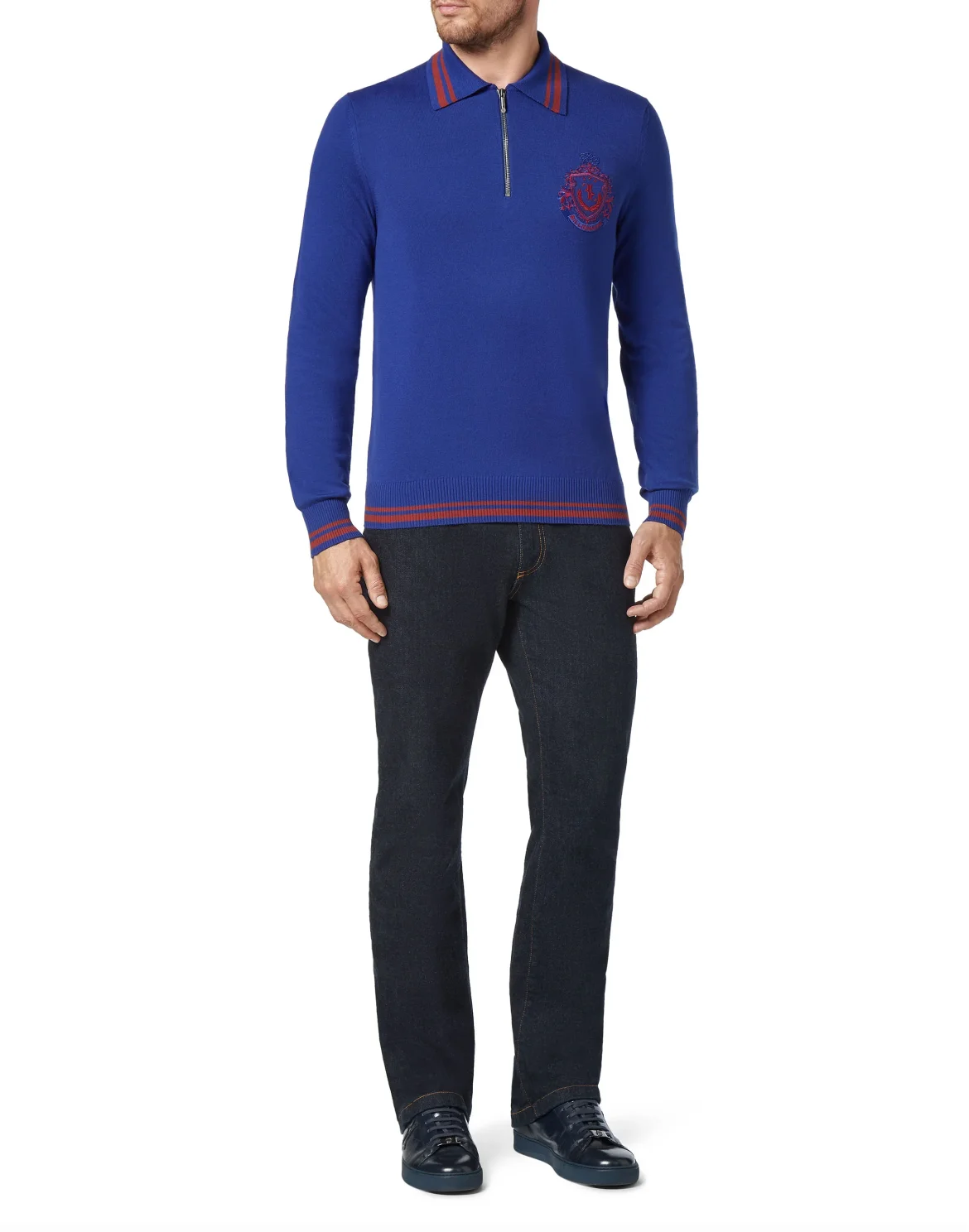 Pullover zip mock Crest, цвет: Синий