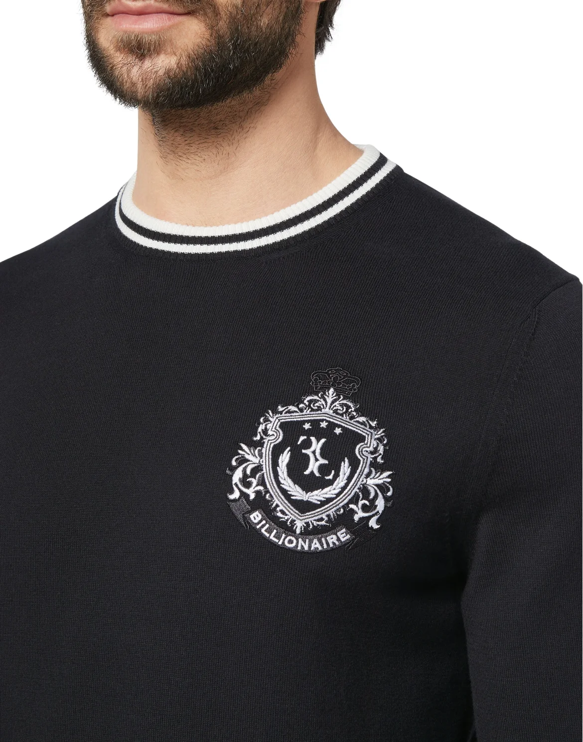 Pullover Round Neck LS Crest, цвет: Черный