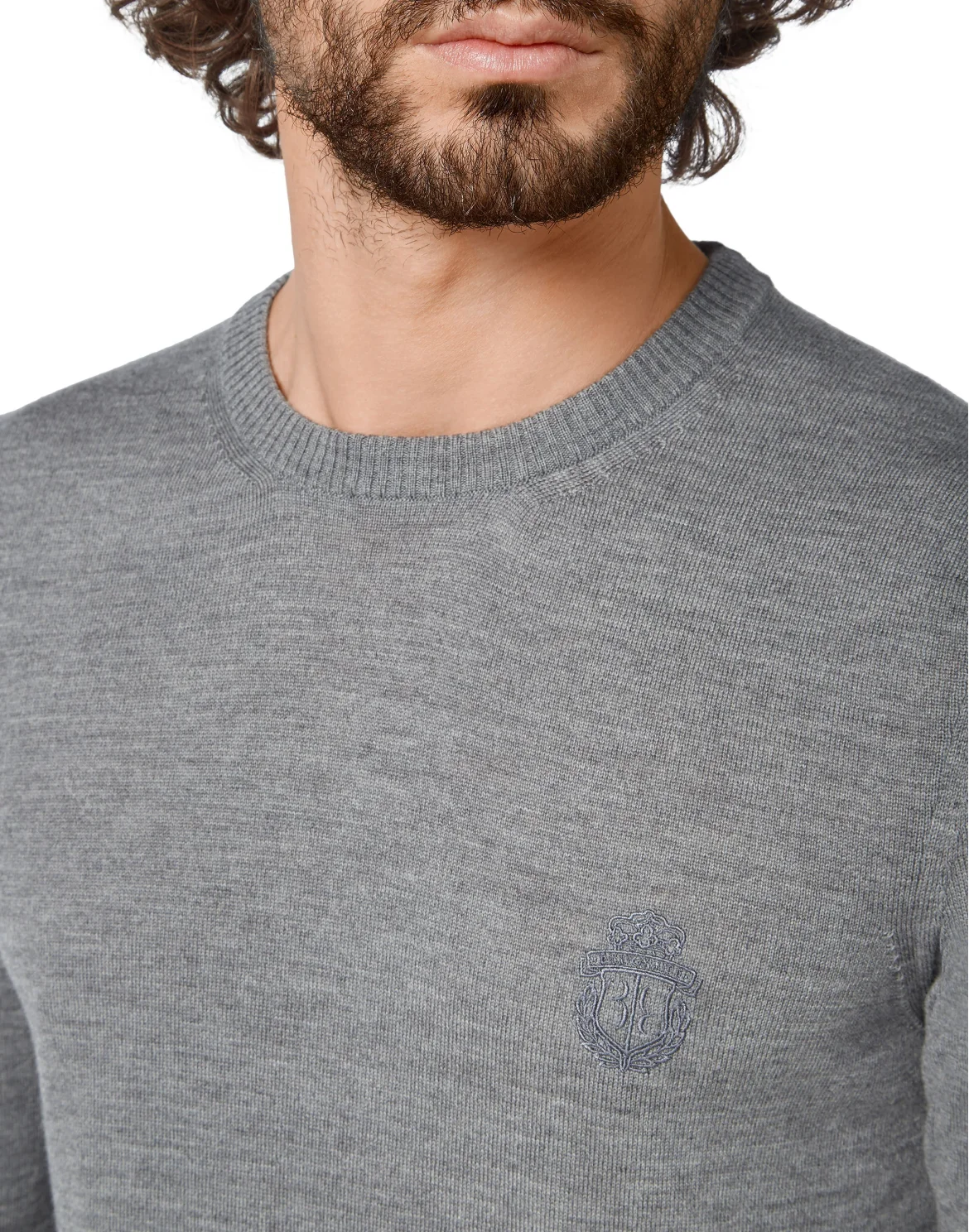 Pullover Round Neck LS Crest, цвет: Серый