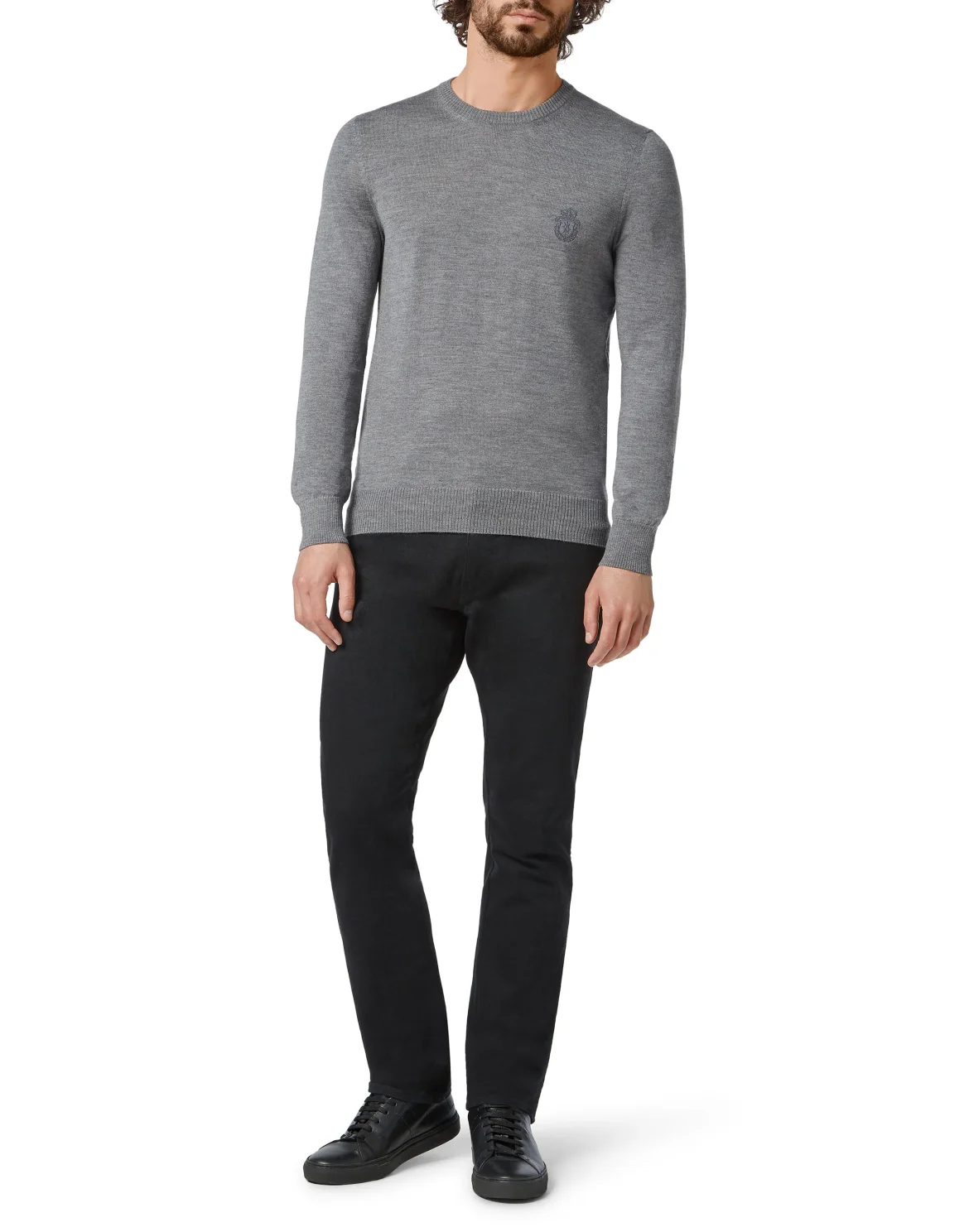 Pullover Round Neck LS Crest, цвет: Серый