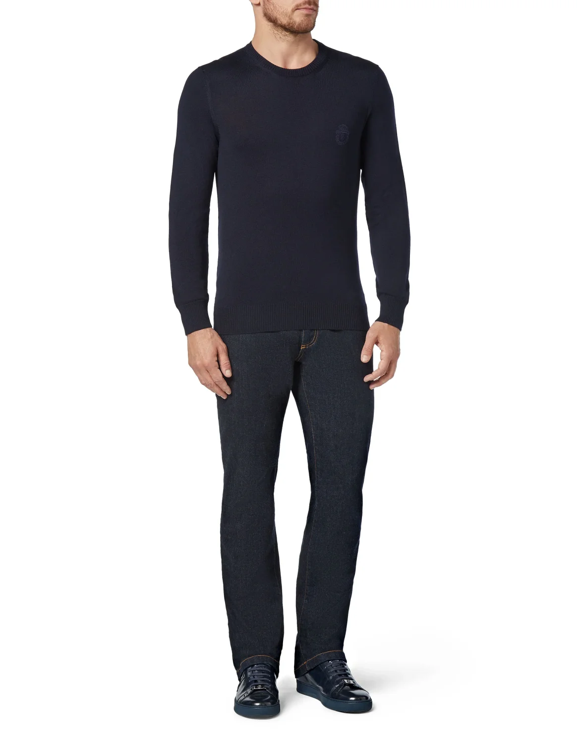 Pullover Round Neck LS Crest, цвет: Синий