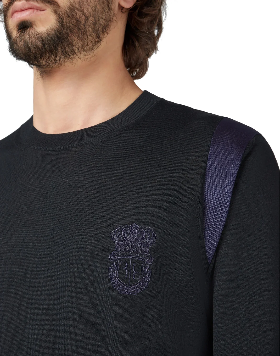 Pullover Round Neck LS Crest, цвет: Черный