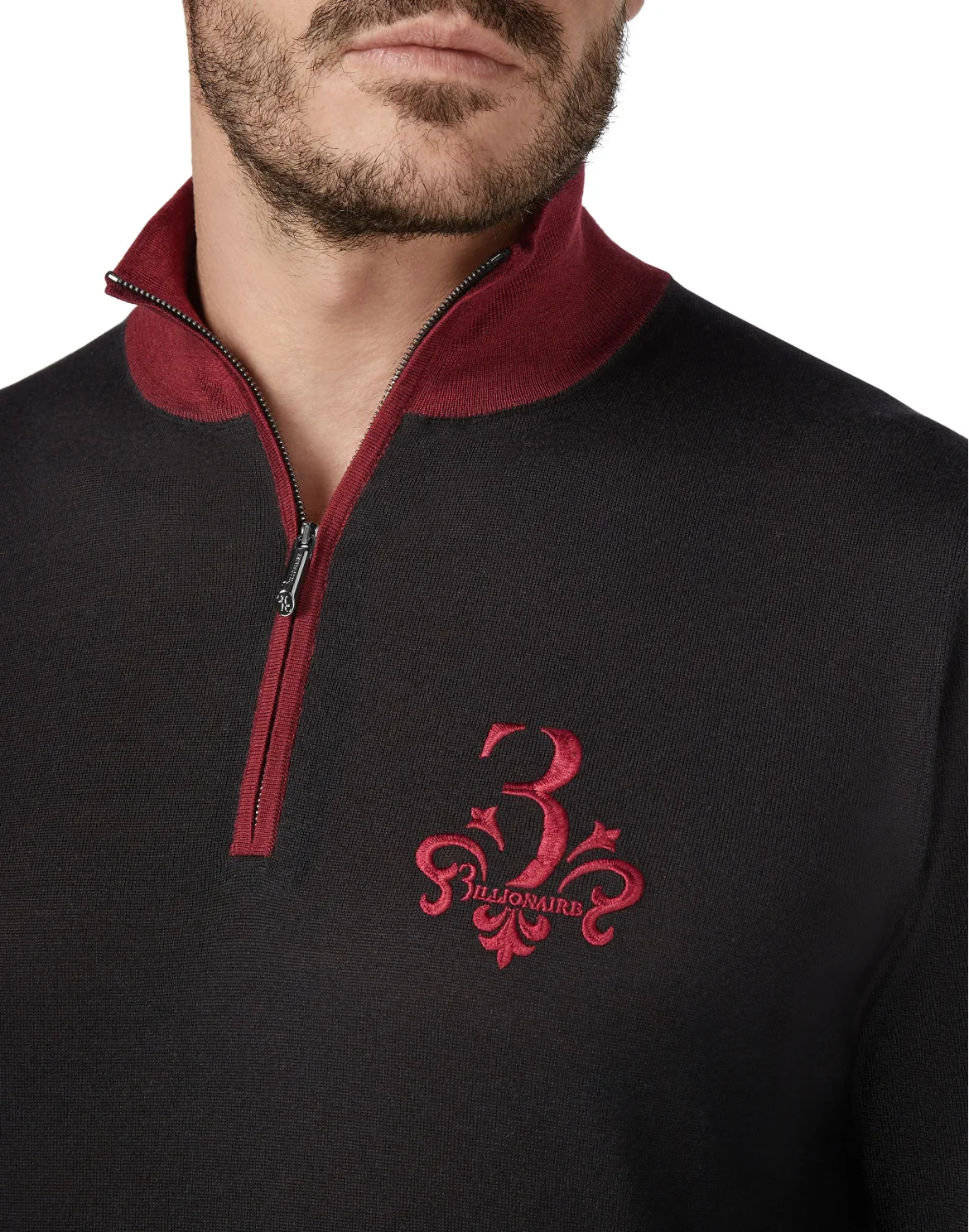 Pullover zip mock Giglio, цвет: Черный