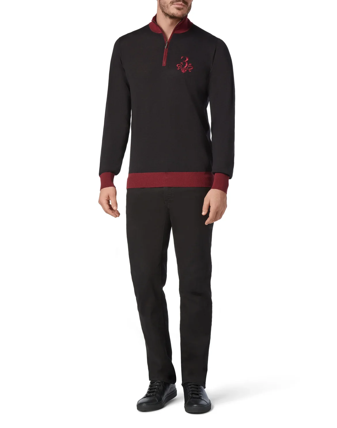 Pullover zip mock Giglio, цвет: Черный
