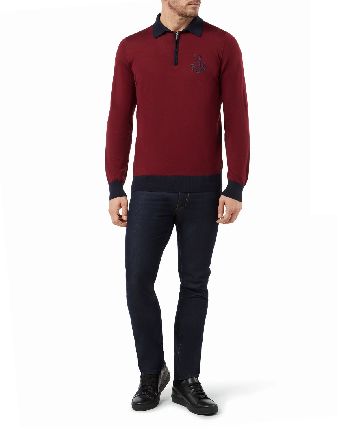 Pullover zip mock Giglio, цвет: Красный