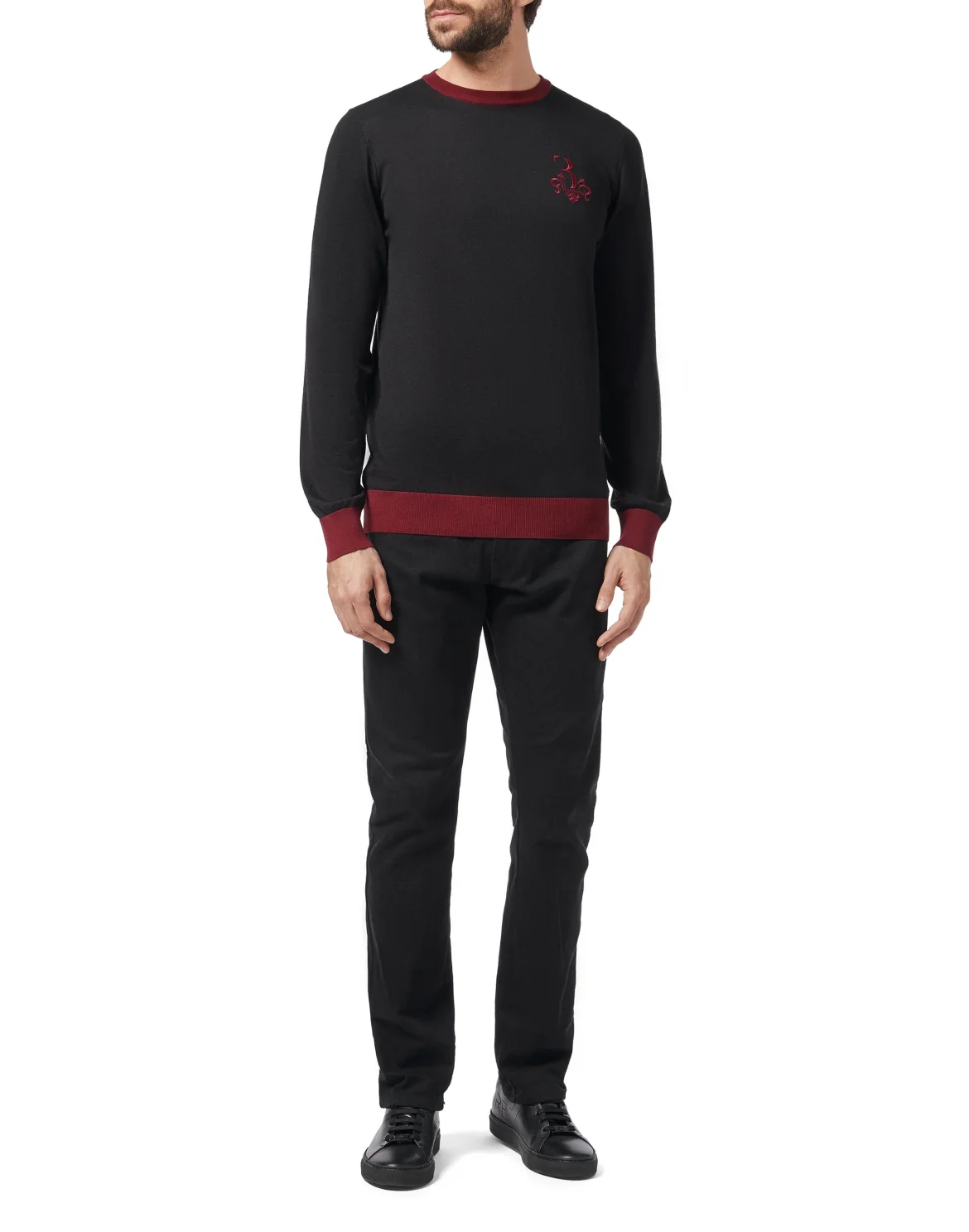 Pullover Round Neck LS Giglio, цвет: Черный