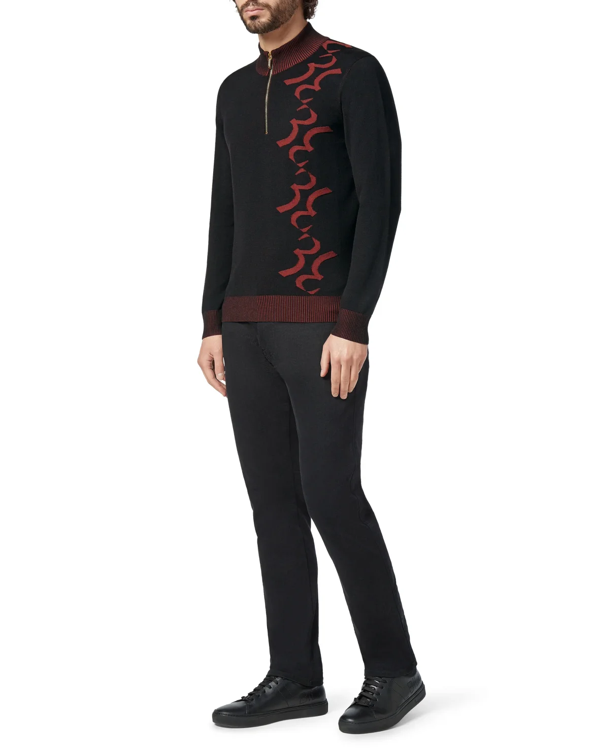 Pullover zip mock Double B, цвет: Черный