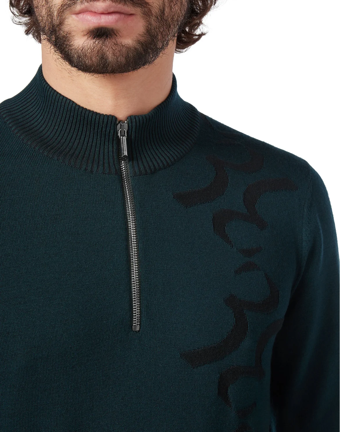 Pullover zip mock Double B, цвет: Зеленый