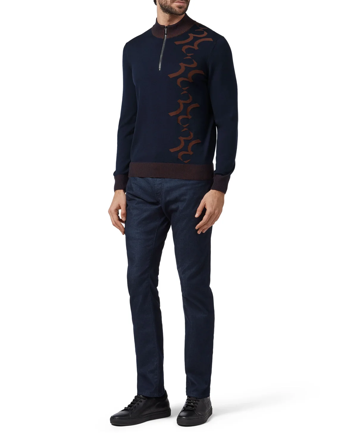Pullover zip mock Double B, цвет: Синий