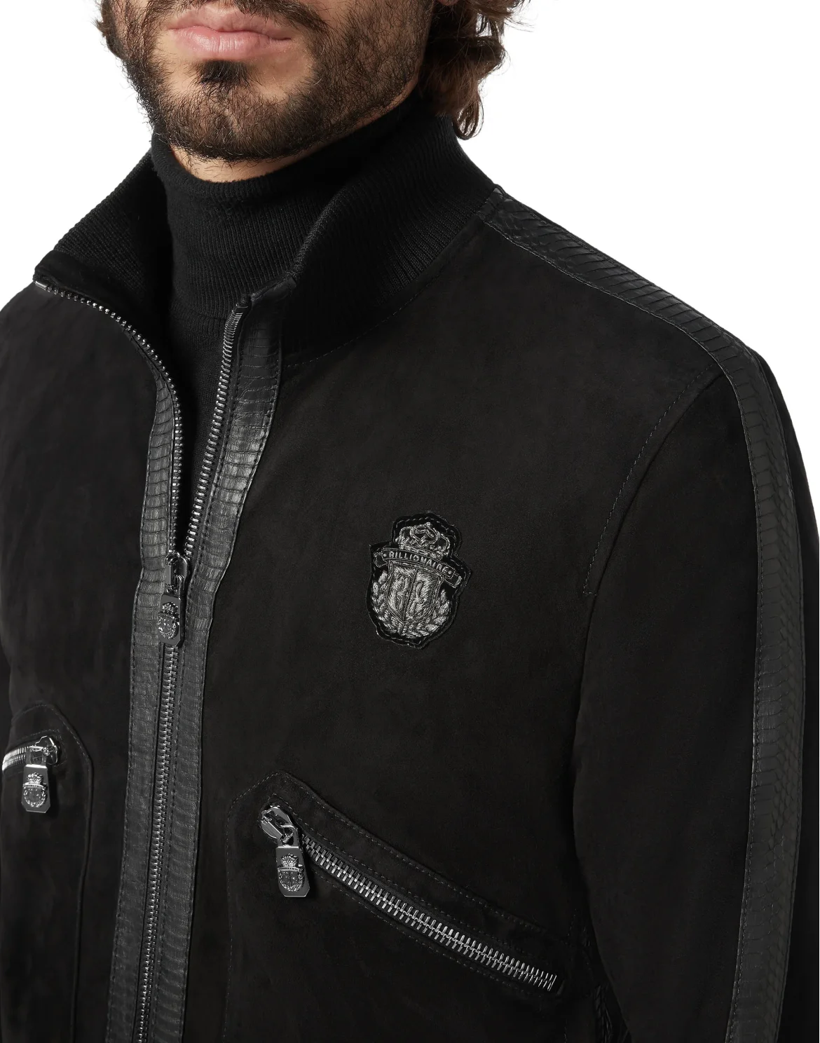 Leather Bomber Crest, цвет: Черный