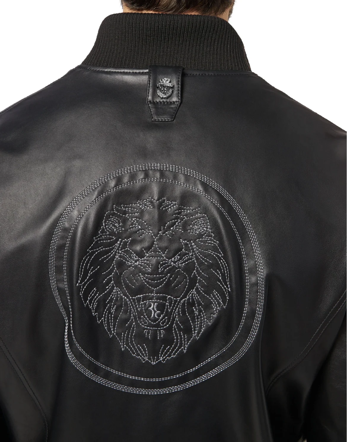 Leather Bomber Lion, цвет: Черный