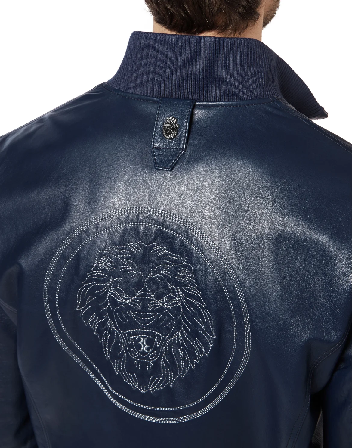 Leather Bomber Lion, цвет: Синий