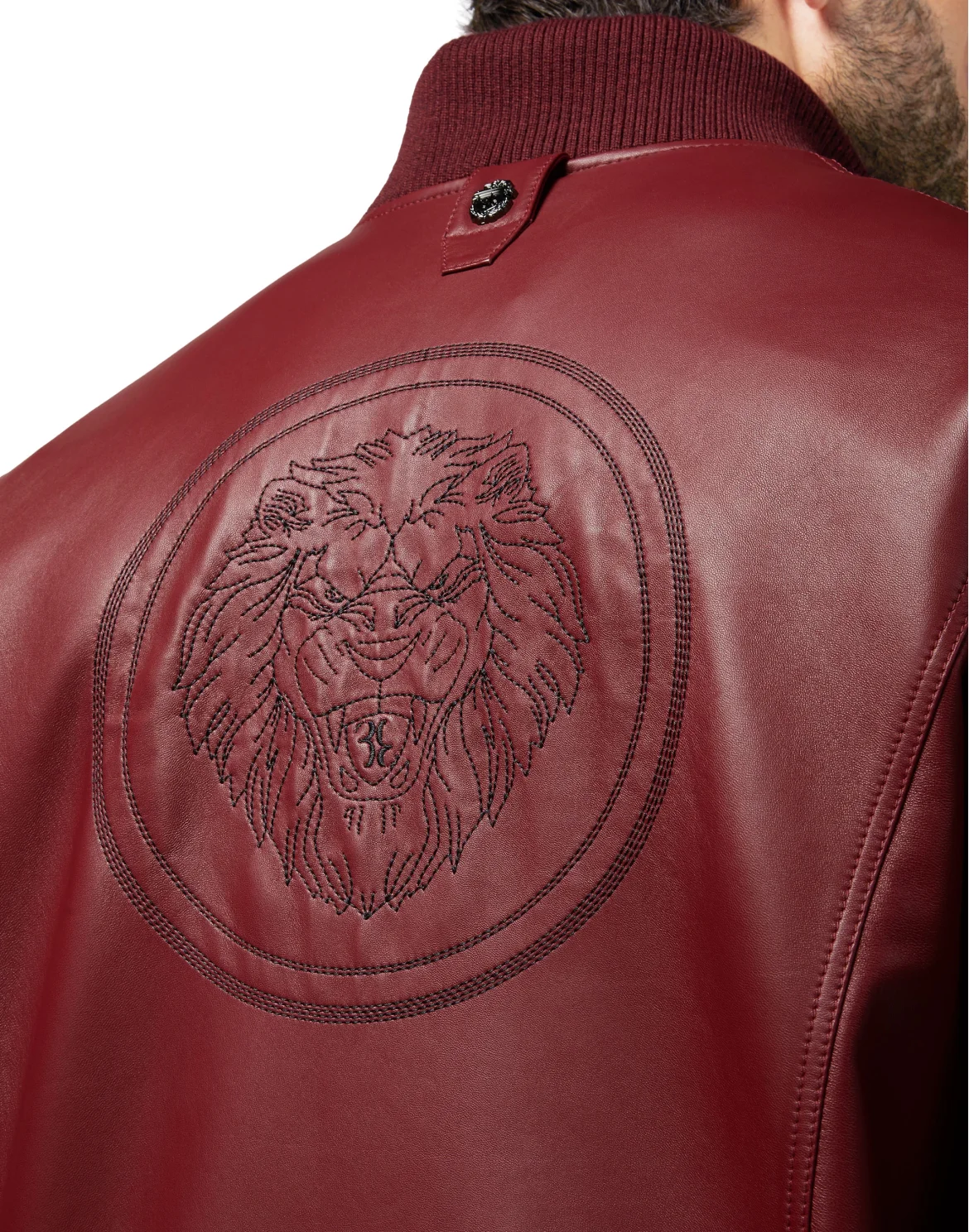 Leather Bomber Lion, цвет: Красный