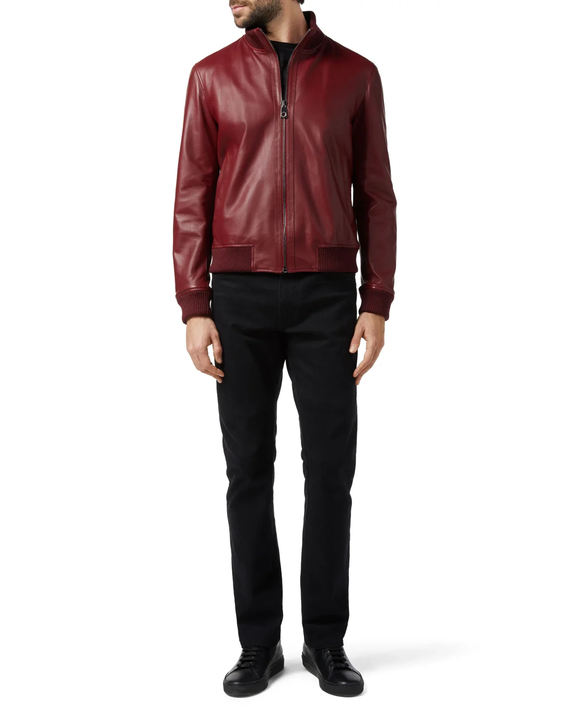 Leather Bomber Lion, цвет: Красный