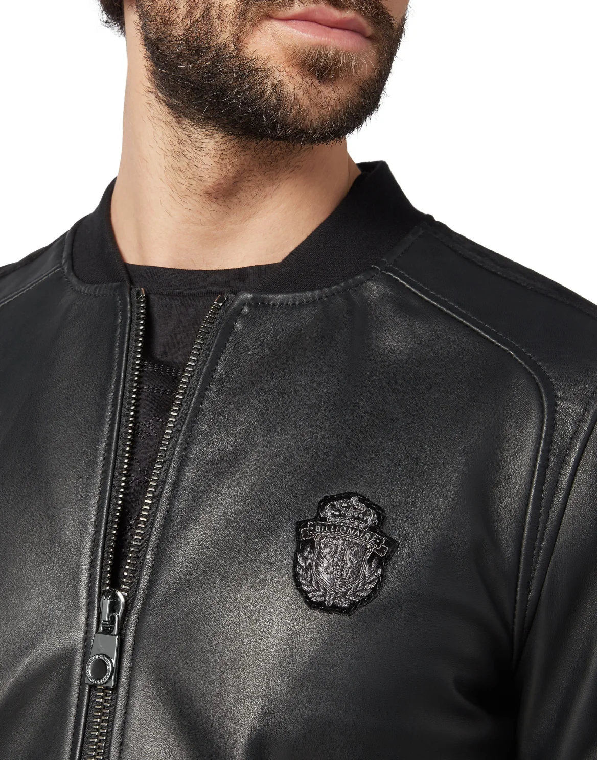 Leather Bomber Crest, цвет: Черный