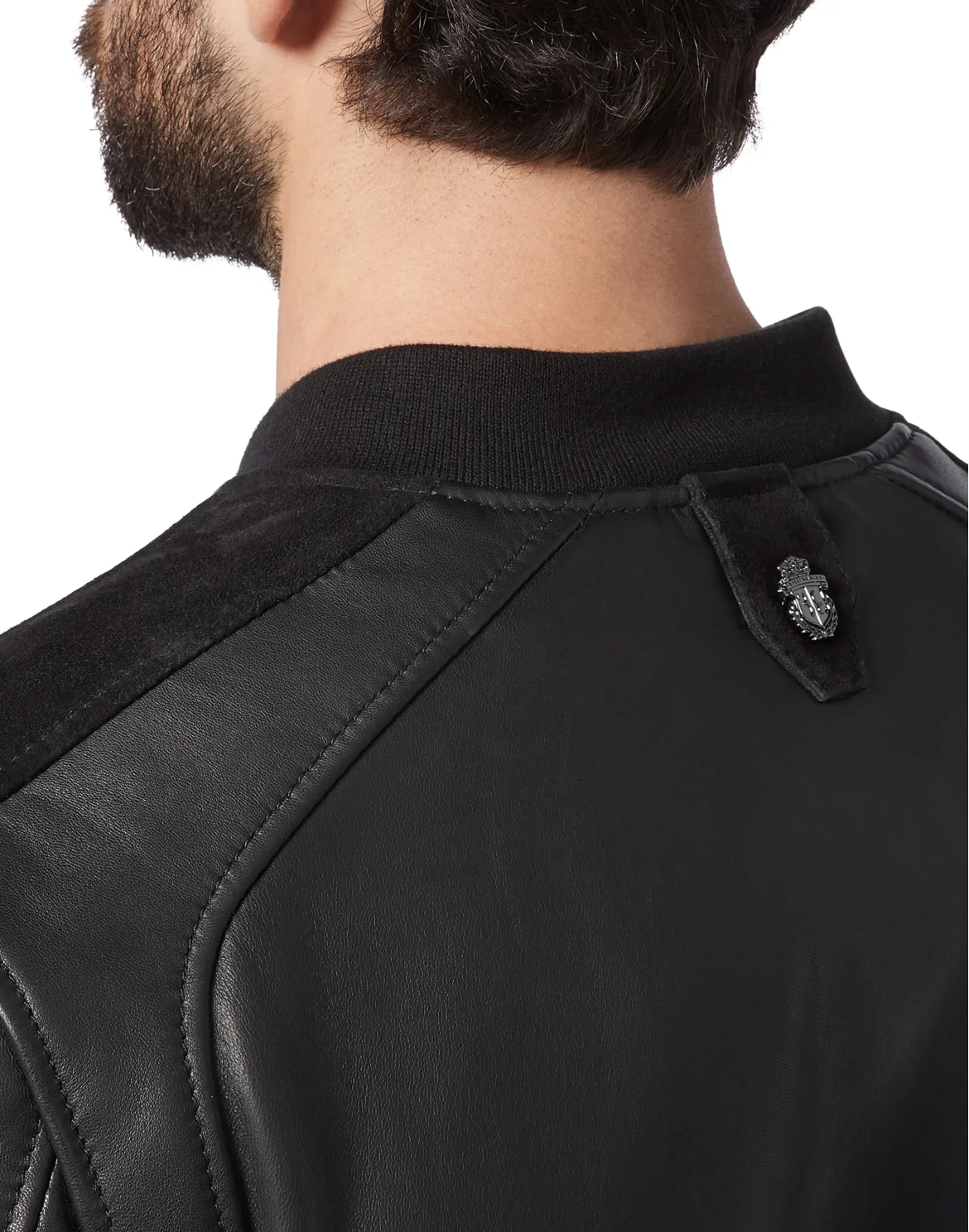 Leather Bomber Crest, цвет: Черный