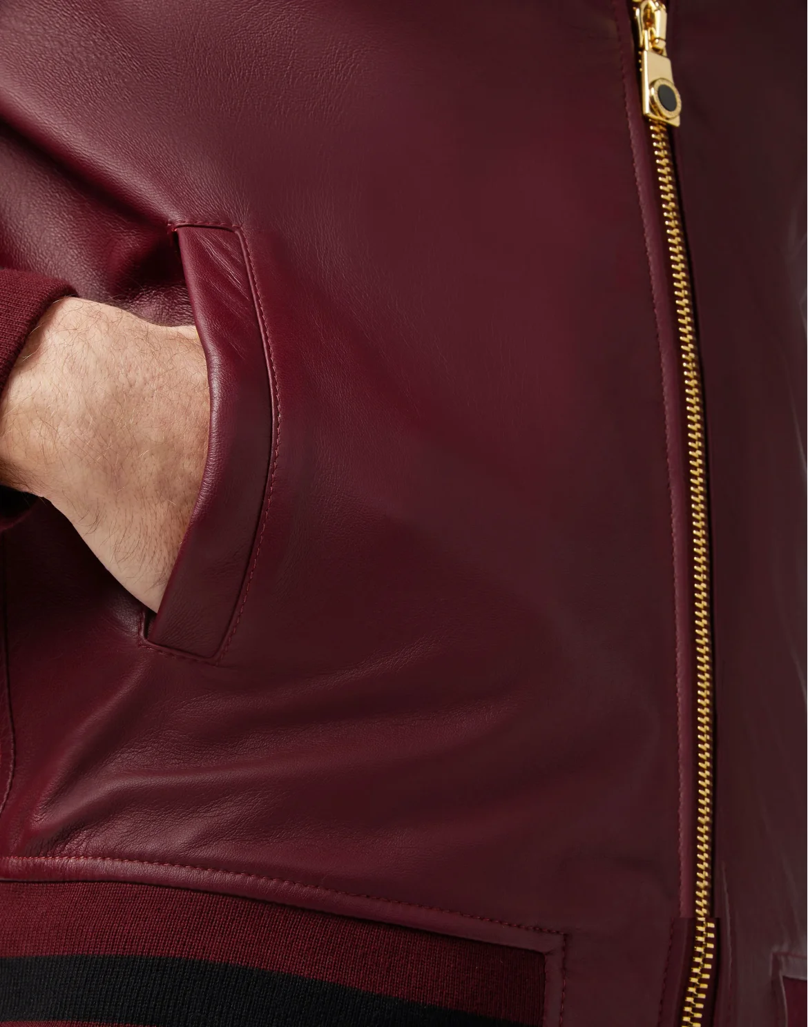 Leather Bomber Crest, цвет: Красный