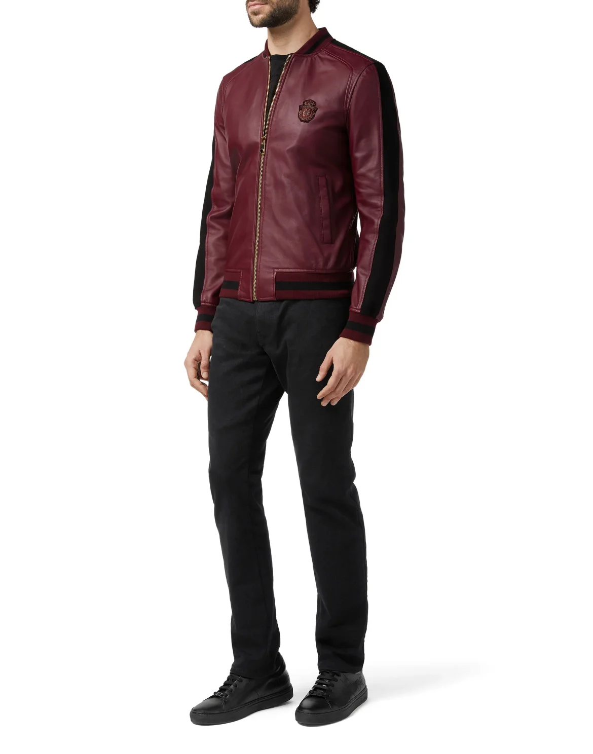 Leather Bomber Crest, цвет: Красный