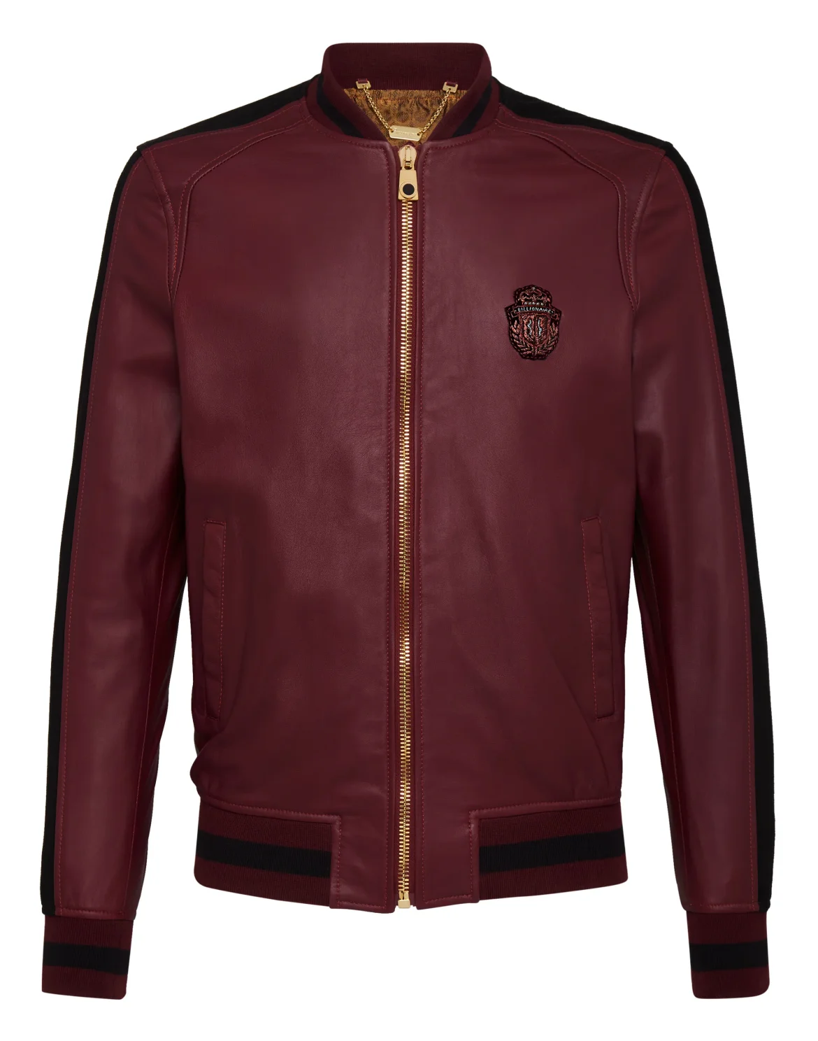 Leather Bomber Crest, цвет: Красный