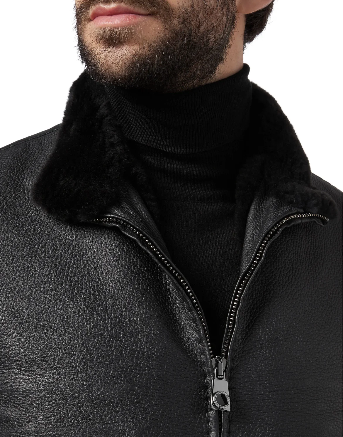 Leather Bomber Crest, цвет: Черный