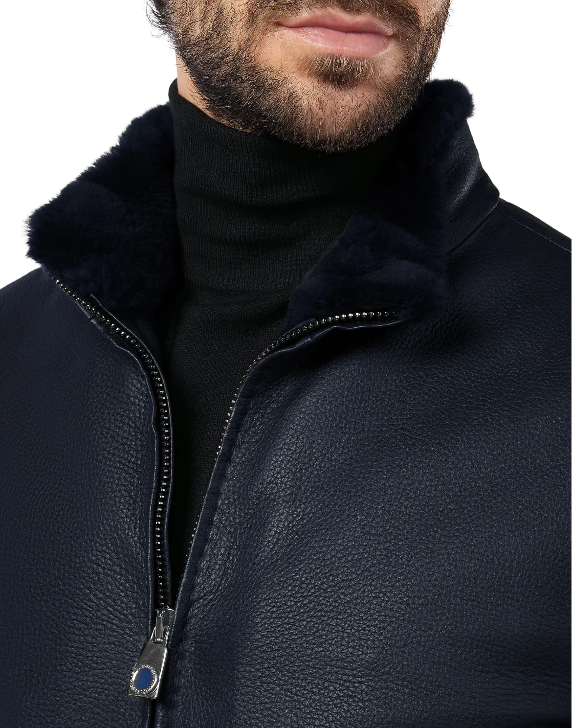 Leather Bomber Crest, цвет: Синий