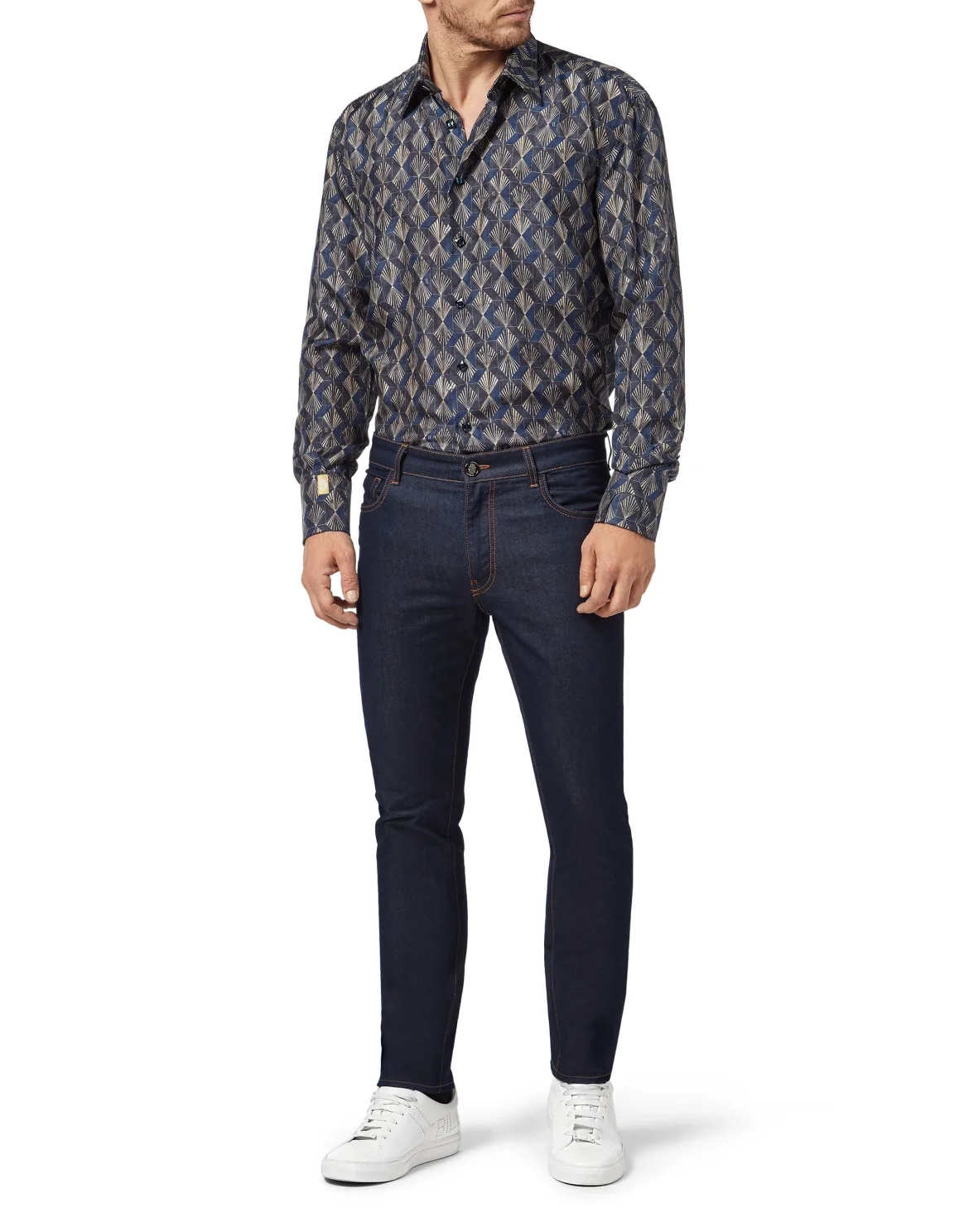 Shirt Silver Cut LS Milano/Watch Geometric, цвет: Синий