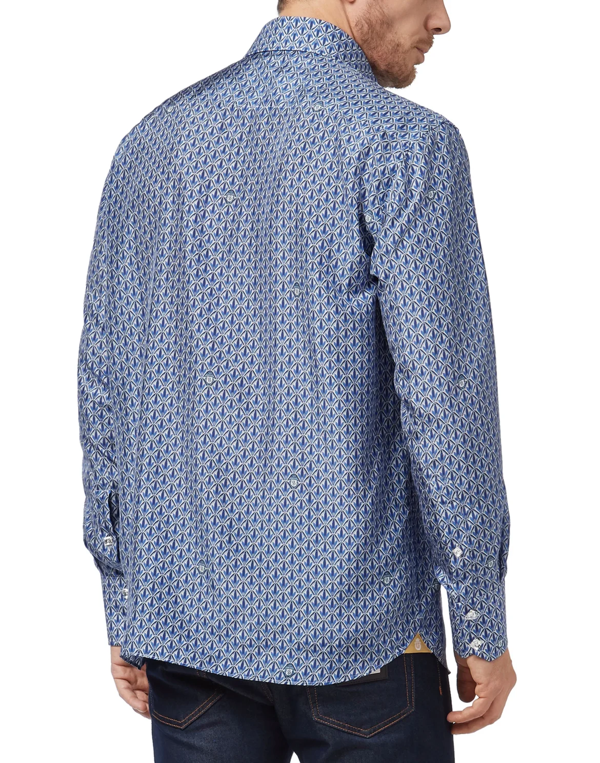 Shirt Gold Cut LS Flavio/Watch Flowers, цвет: Синий