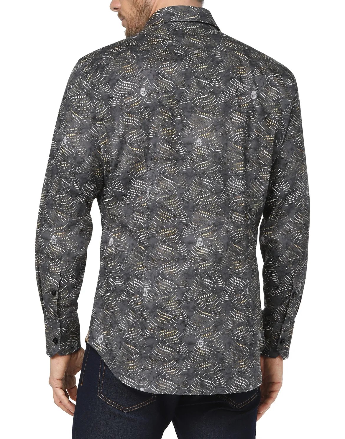 Shirt Silver Cut LS Milano/Multi Geometric, цвет: Черный
