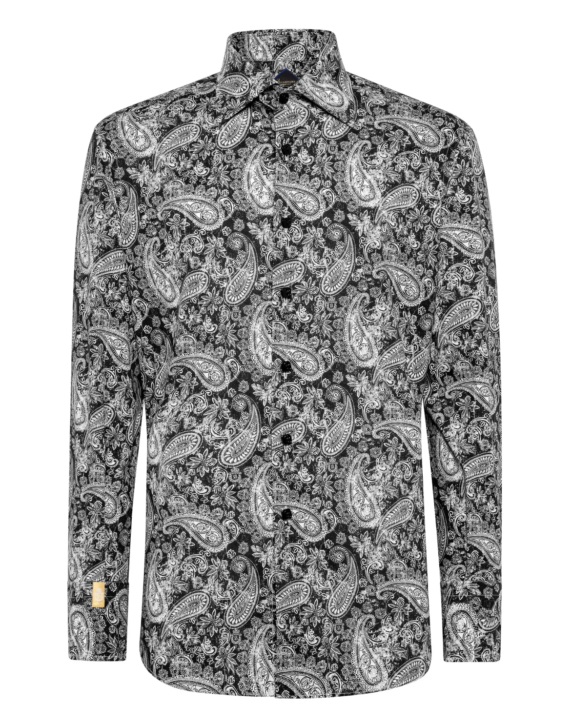 Shirt Gold Cut LS Flavio/Watch Paisley, цвет: Черный