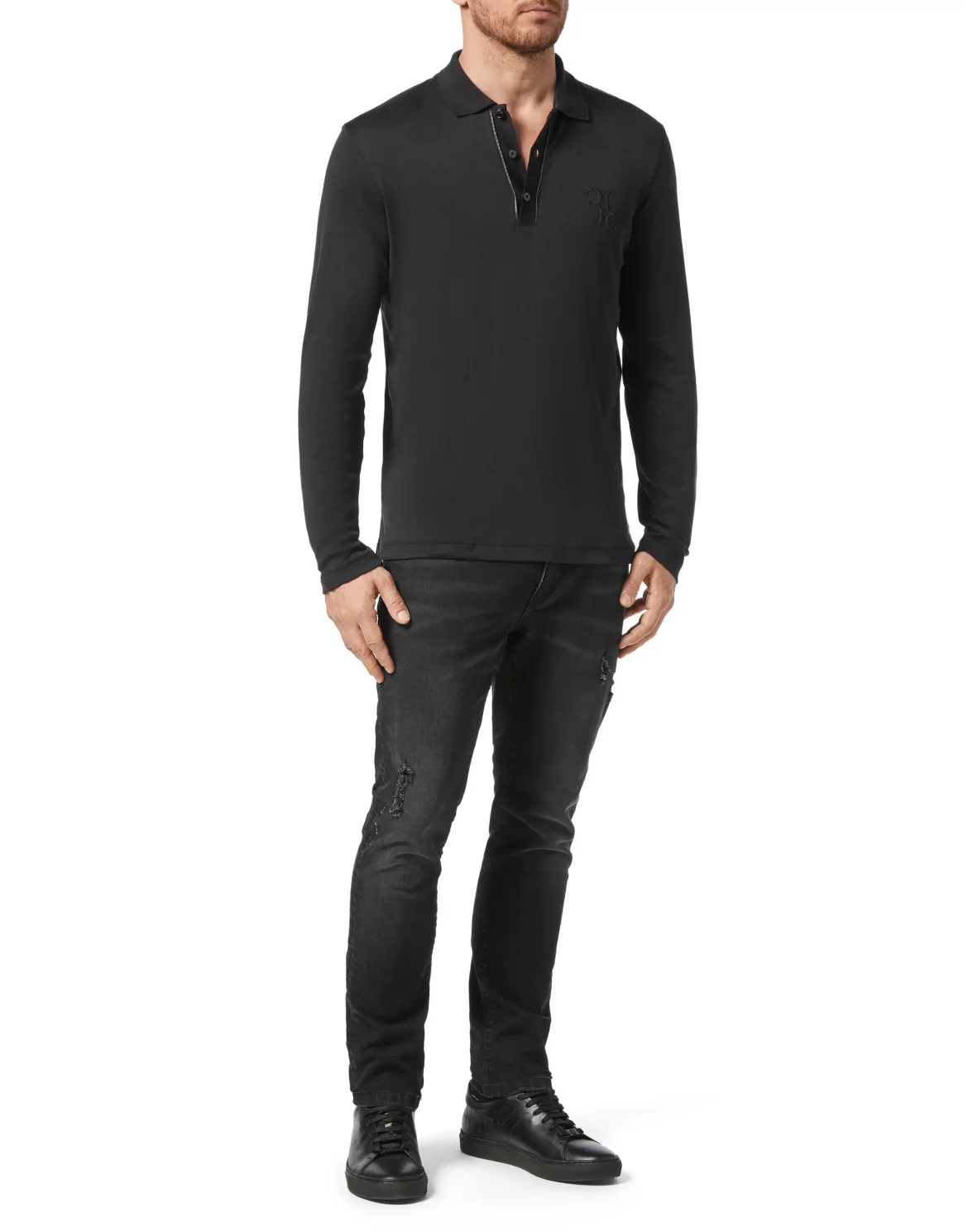 Polo shirt LS Double B, цвет: Черный